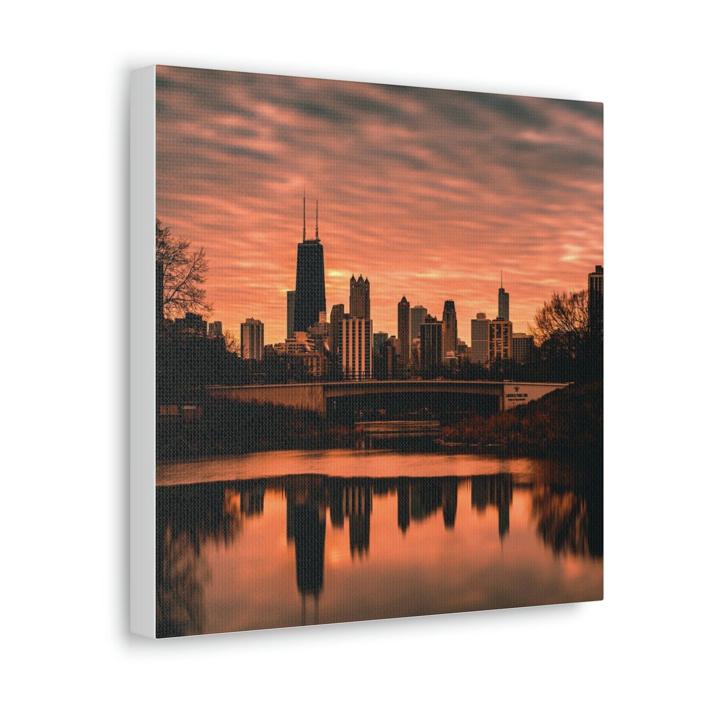 Chicago Sunset Wall Canvas - The Trip Window