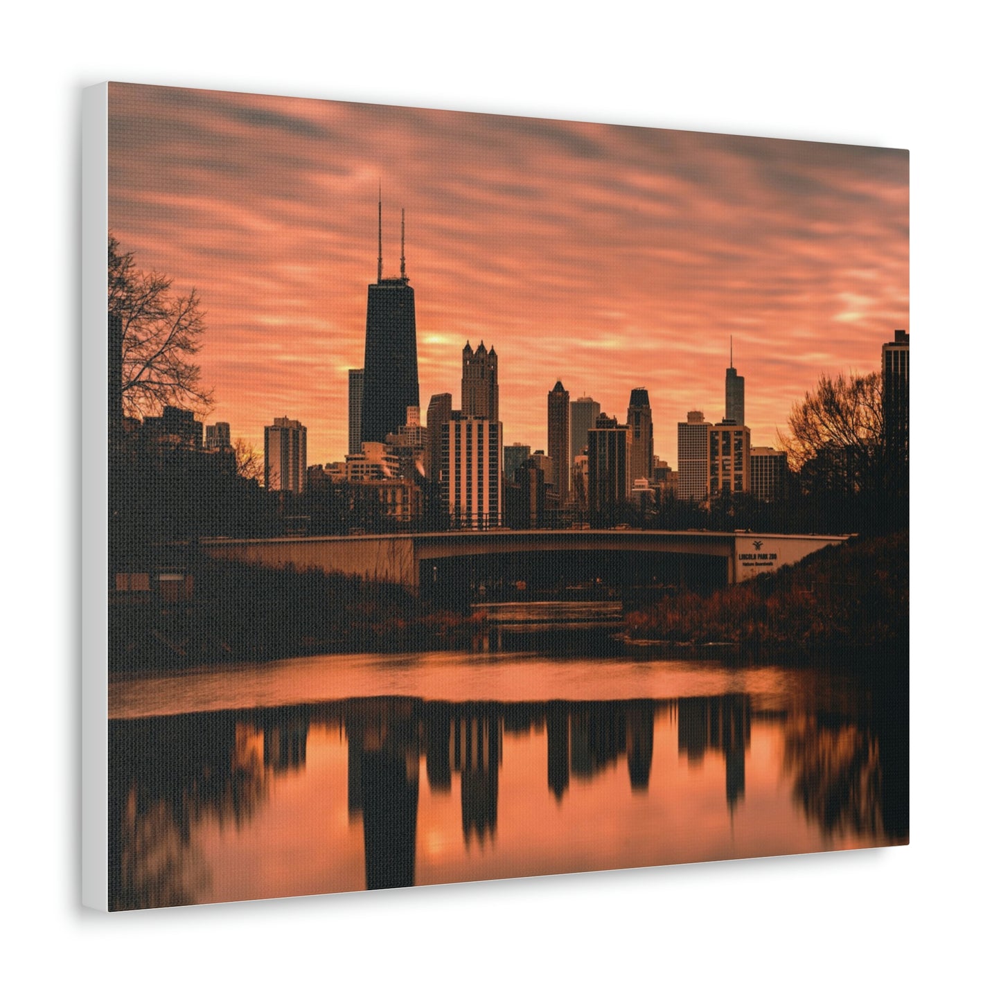 Chicago Sunset Wall Canvas - The Trip Window