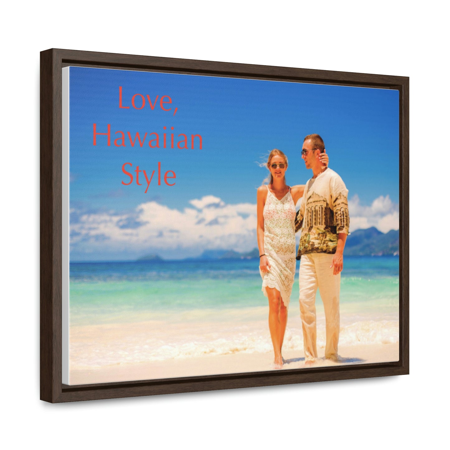 Custom Couple Photo Print Canvas, Framed Photo on Canvas, Multiple Sizes (Horizontal) & Stain Options, Birthday Gift, Valentine's Day Gift