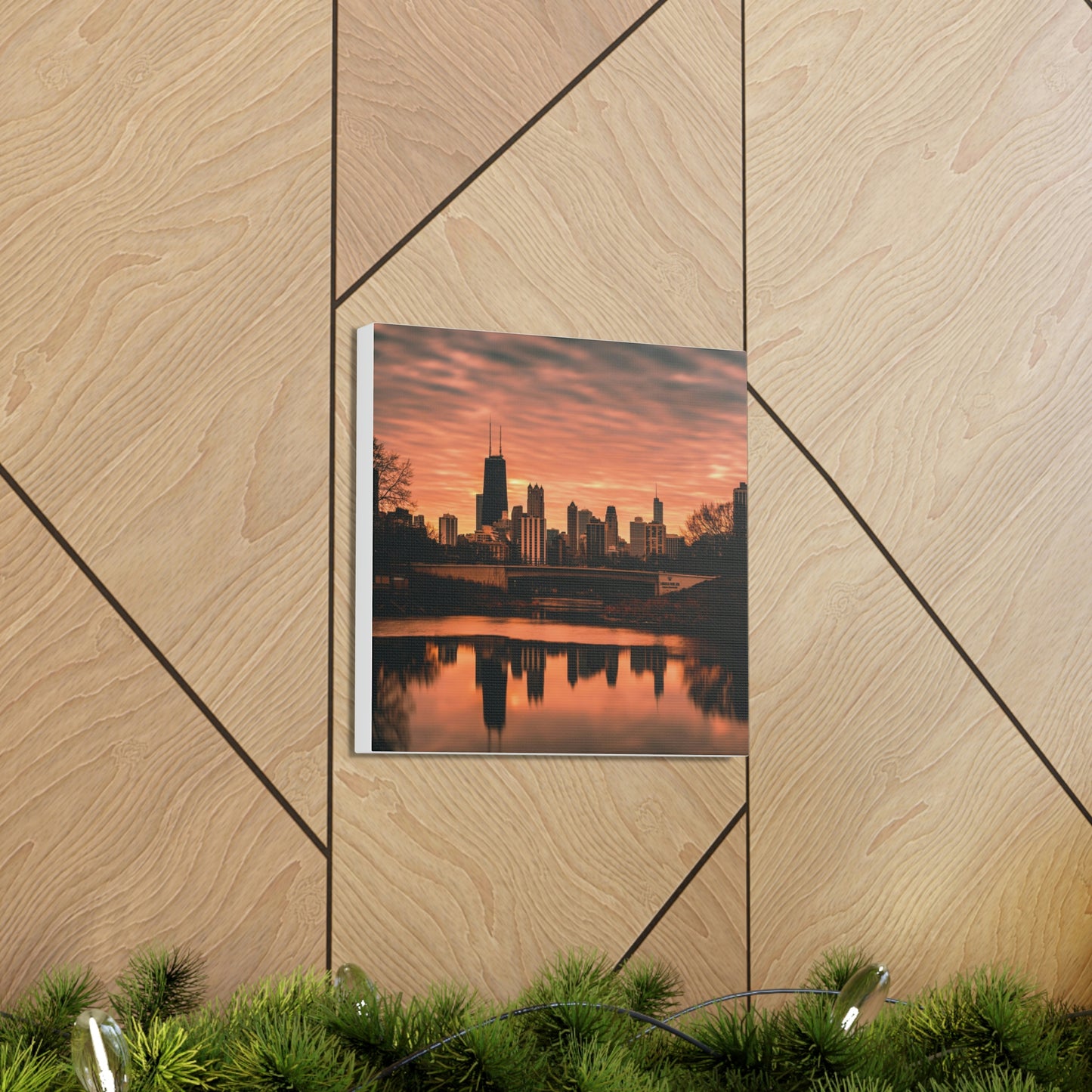 Chicago Sunset Wall Canvas - The Trip Window