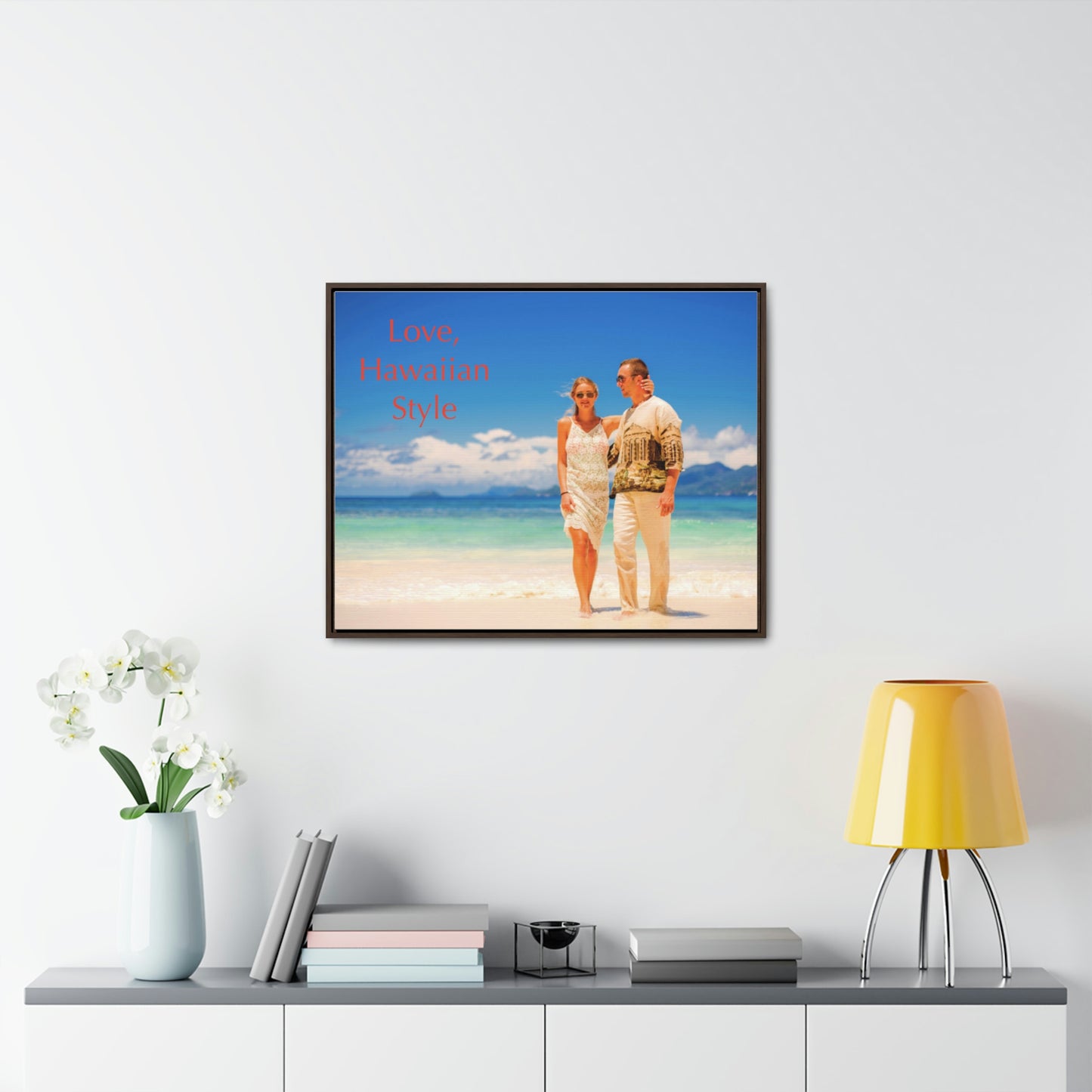 Custom Couple Photo Print Canvas, Framed Photo on Canvas, Multiple Sizes (Horizontal) & Stain Options, Birthday Gift, Valentine's Day Gift