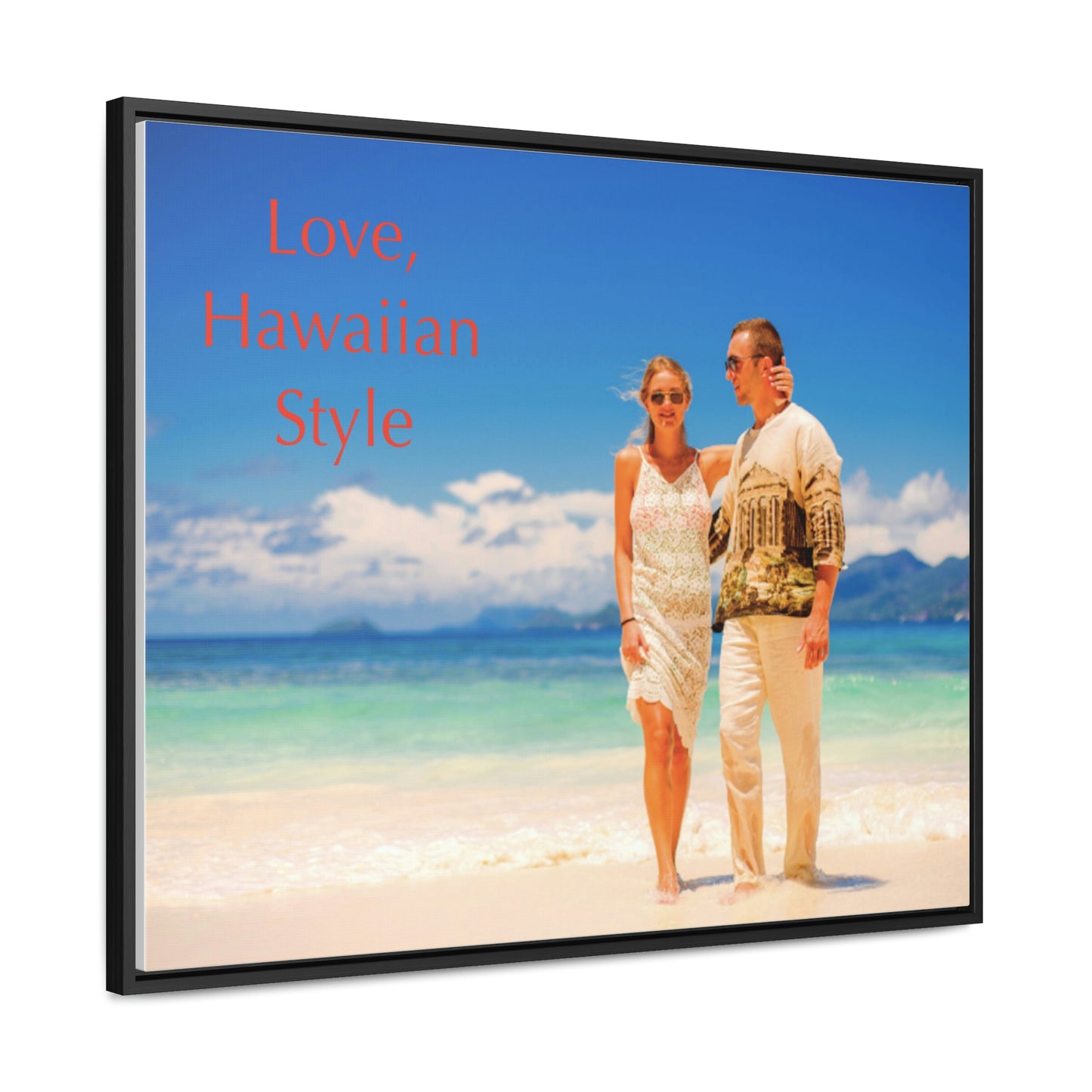 Custom Couple Photo Print Canvas, Framed Photo on Canvas, Multiple Sizes (Horizontal) & Stain Options, Birthday Gift, Valentine's Day Gift