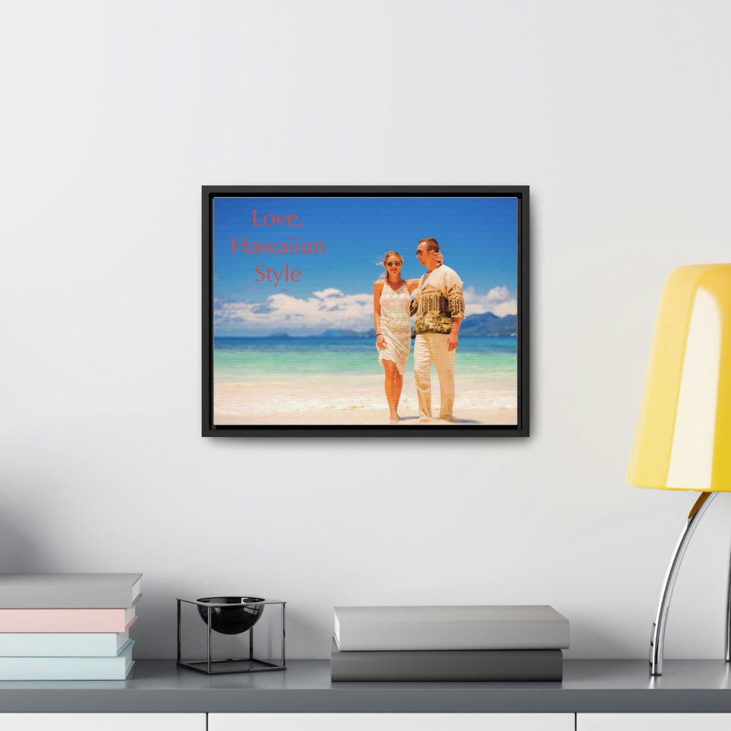 Custom Couple Photo Print Canvas, Framed Photo on Canvas, Multiple Sizes (Horizontal) & Stain Options, Birthday Gift, Valentine's Day Gift