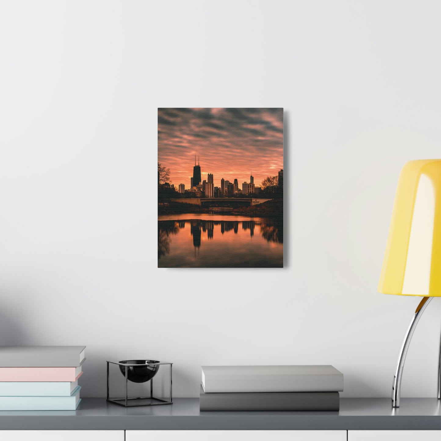 Chicago Sunset Wall Canvas - The Trip Window