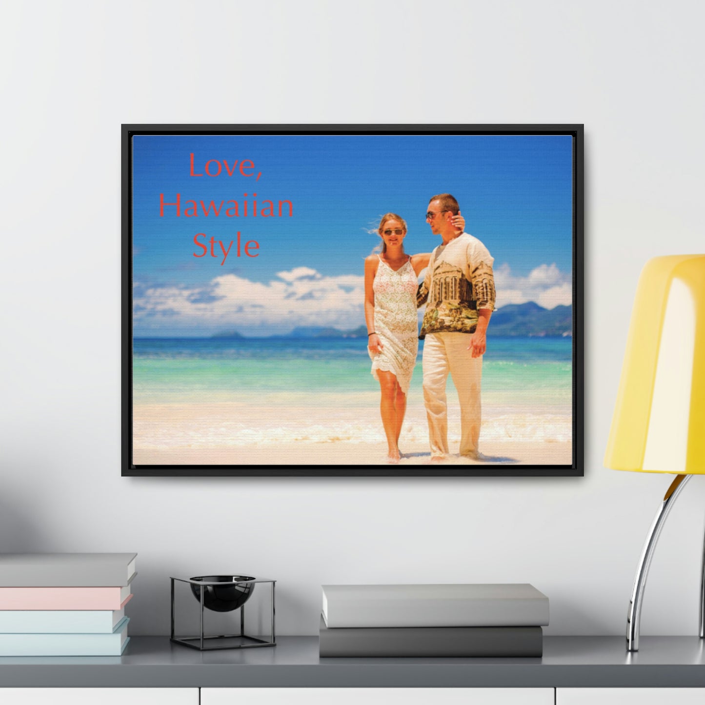Custom Couple Photo Print Canvas, Framed Photo on Canvas, Multiple Sizes (Horizontal) & Stain Options, Birthday Gift, Valentine's Day Gift