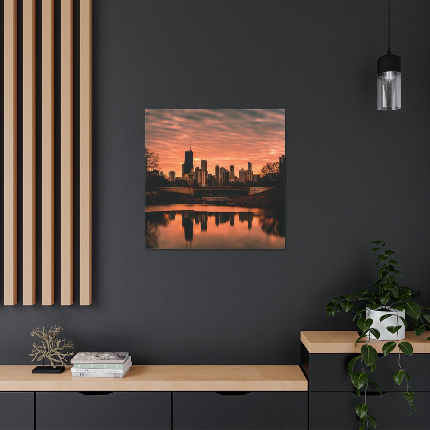Chicago Sunset Wall Canvas - The Trip Window