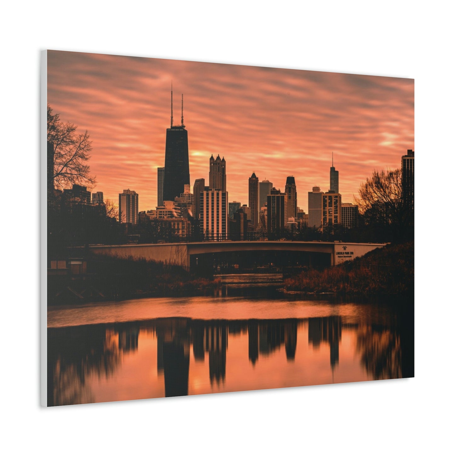 Chicago Sunset Wall Canvas - The Trip Window