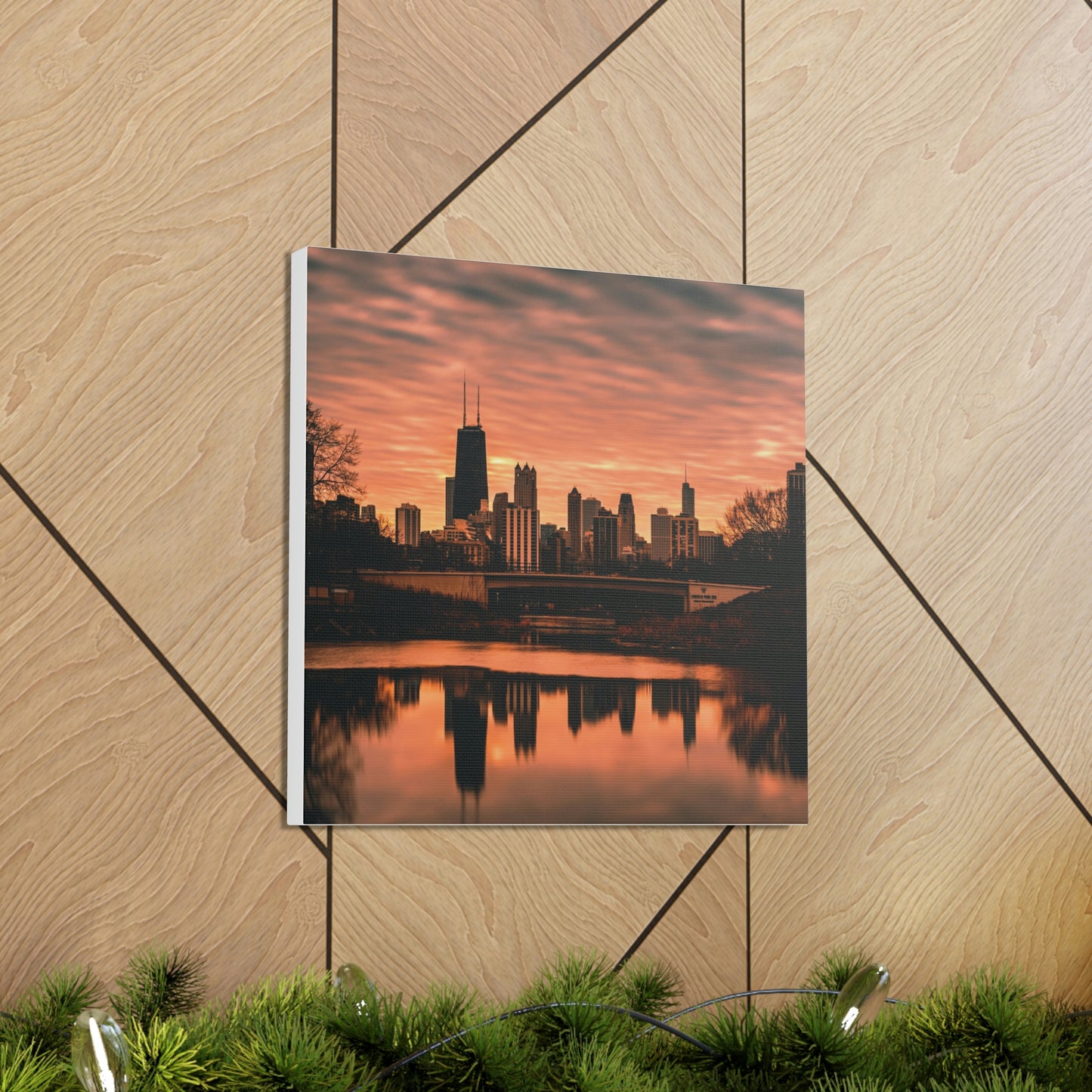 Chicago Sunset Wall Canvas - The Trip Window