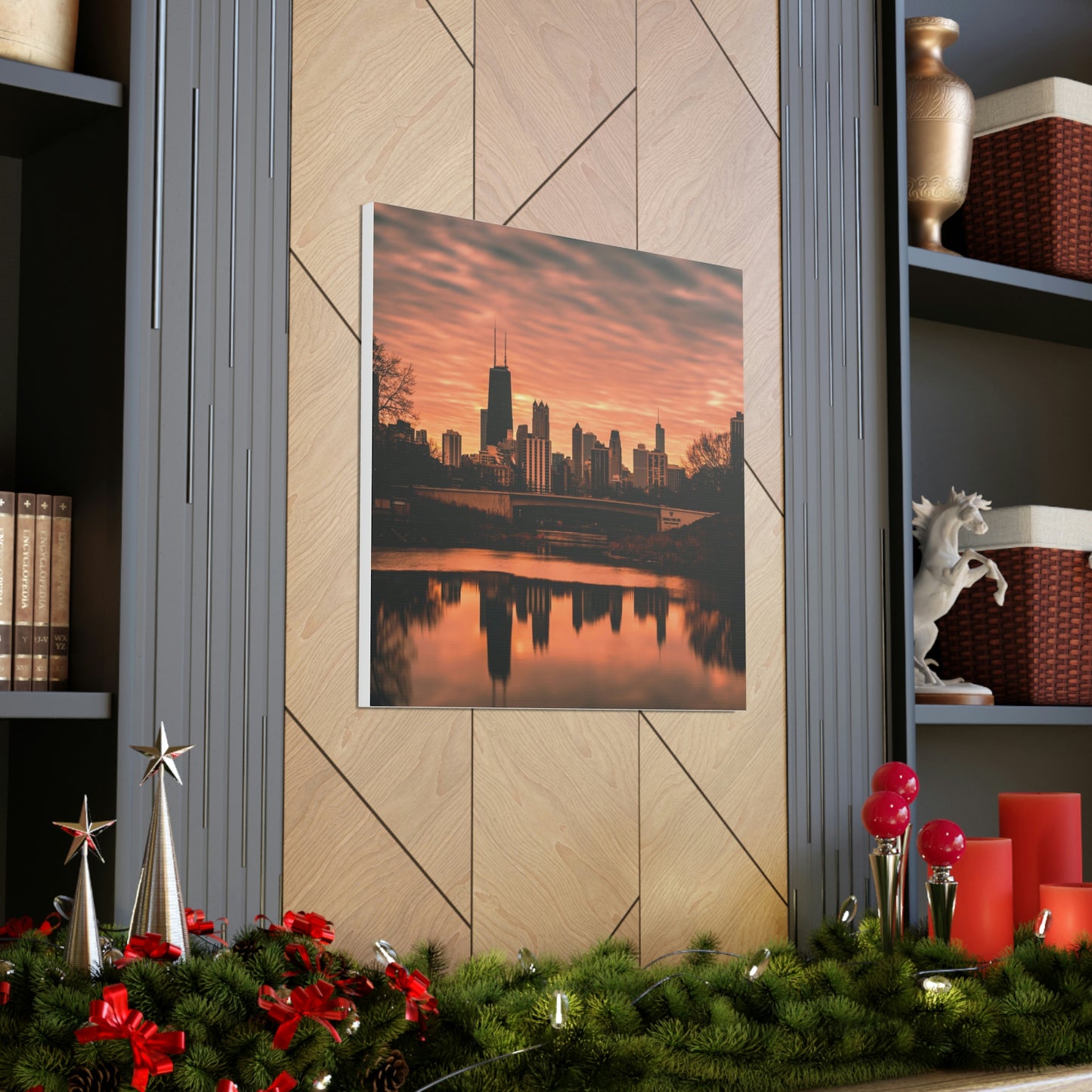 Chicago Sunset Wall Canvas - The Trip Window