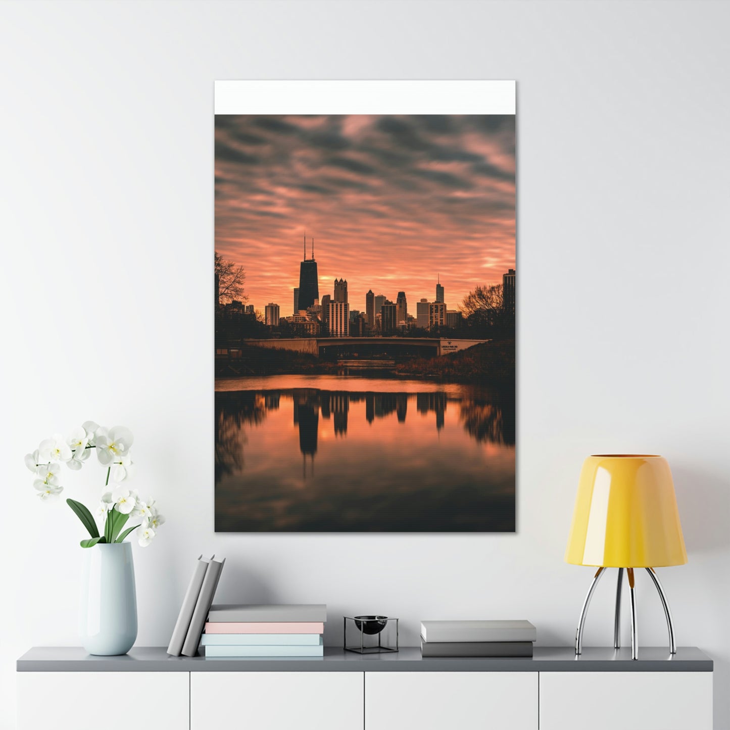 Chicago Sunset Wall Canvas - The Trip Window