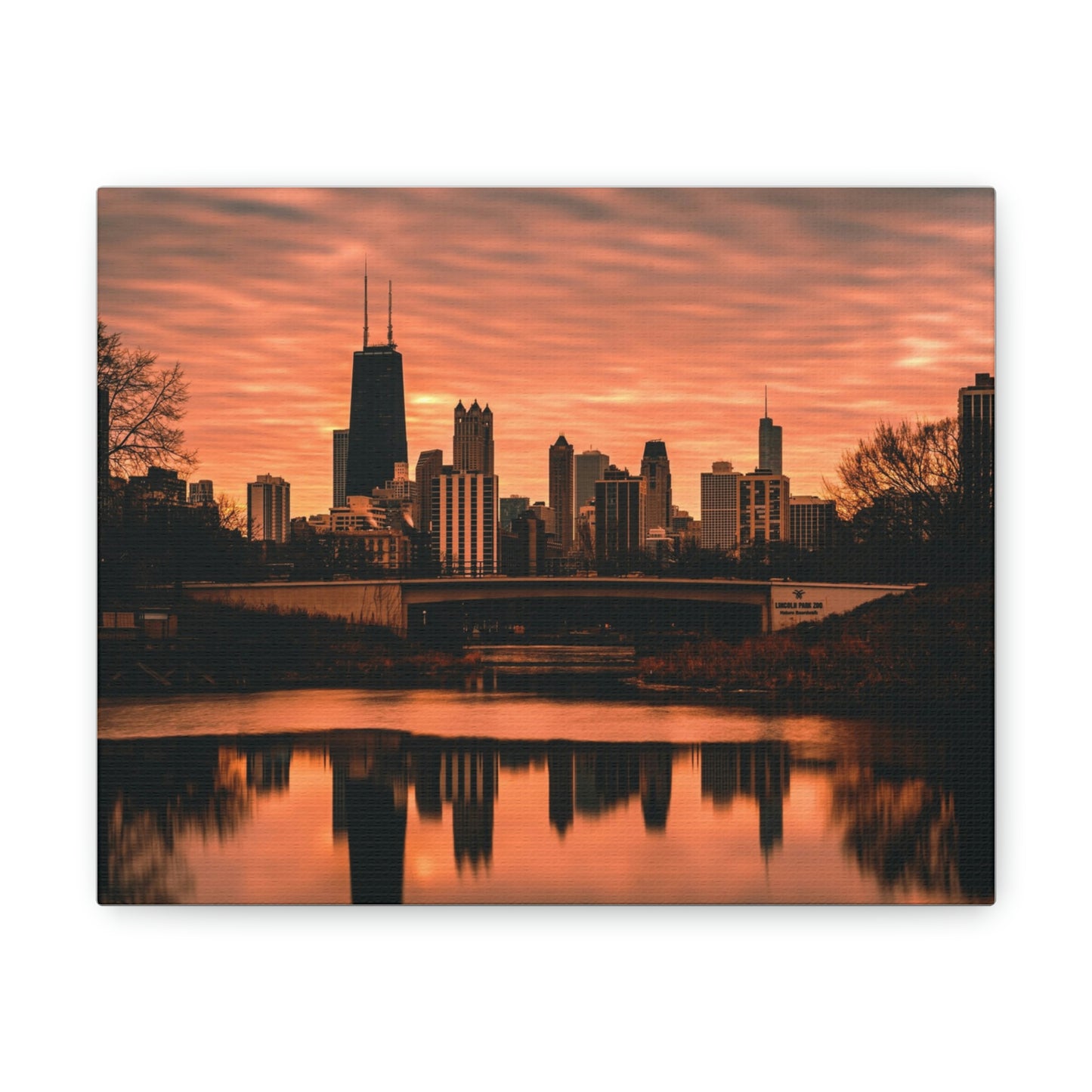 Chicago Sunset Wall Canvas - The Trip Window