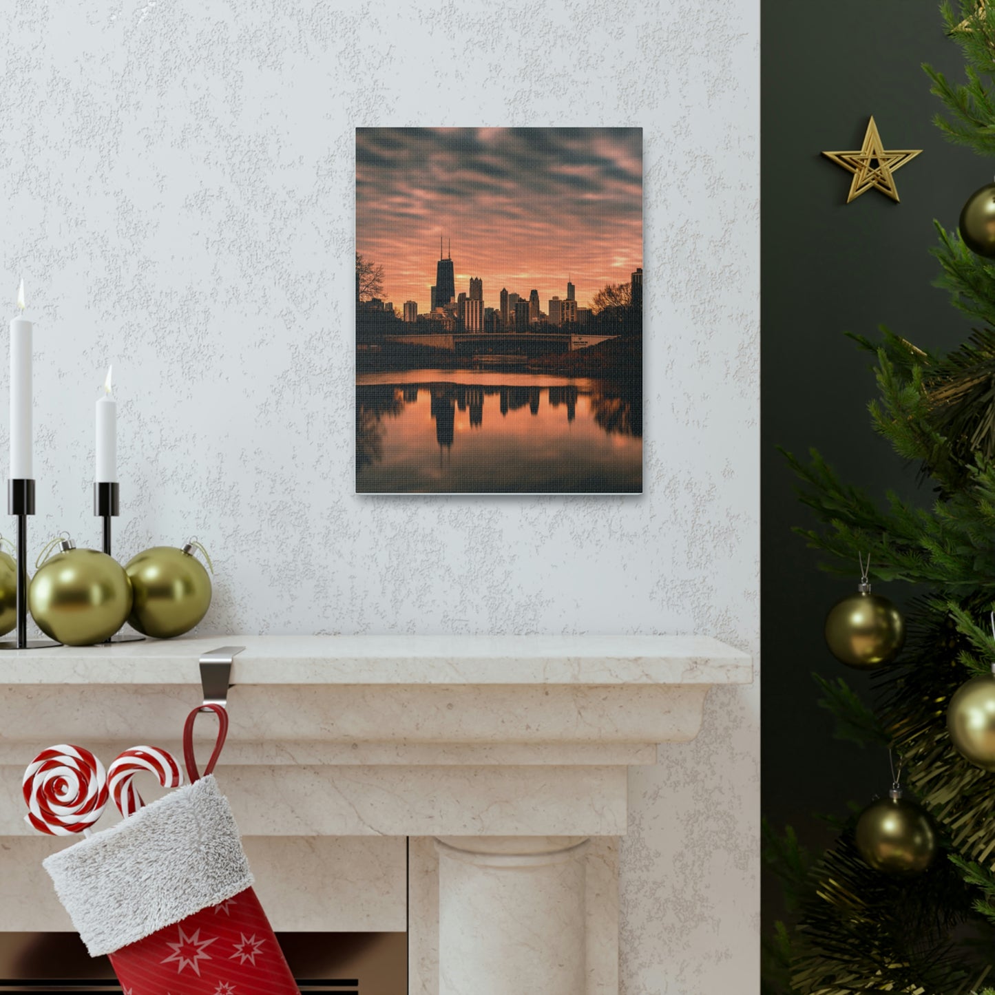 Chicago Sunset Wall Canvas - The Trip Window