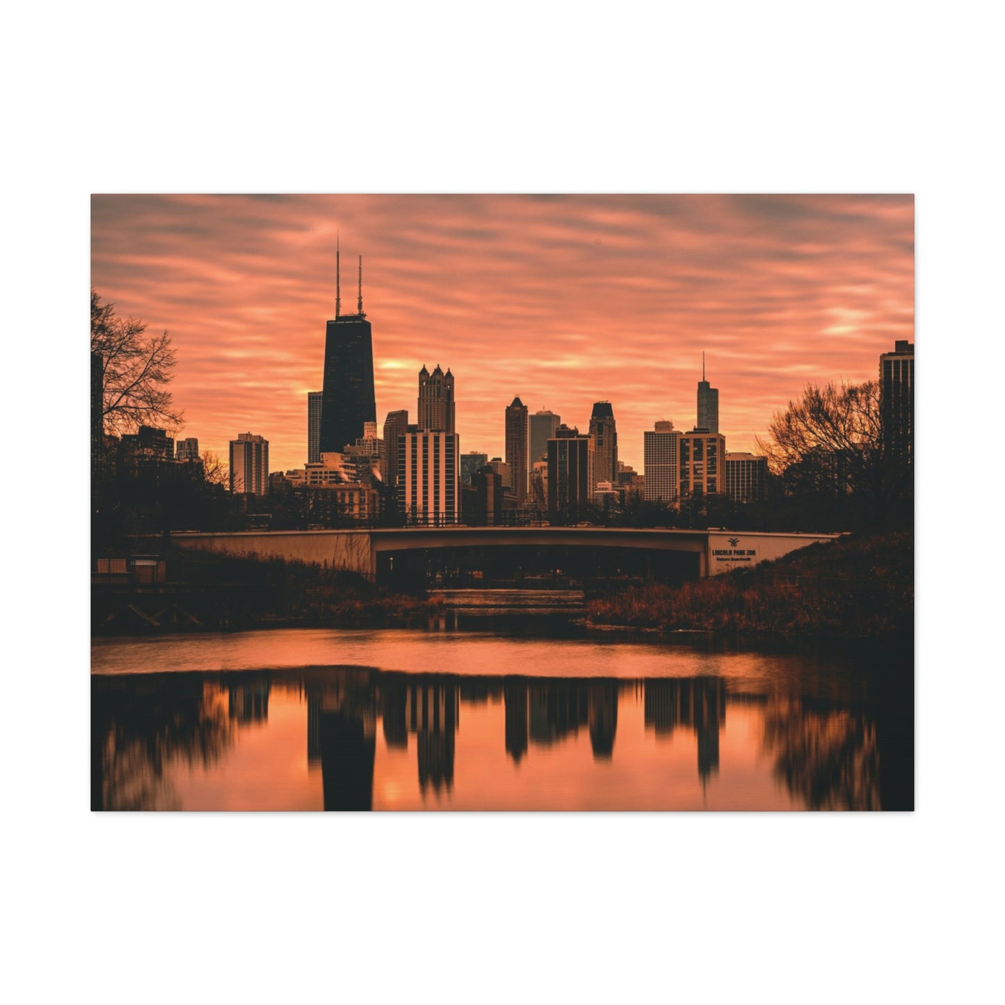 Chicago Sunset Wall Canvas - The Trip Window