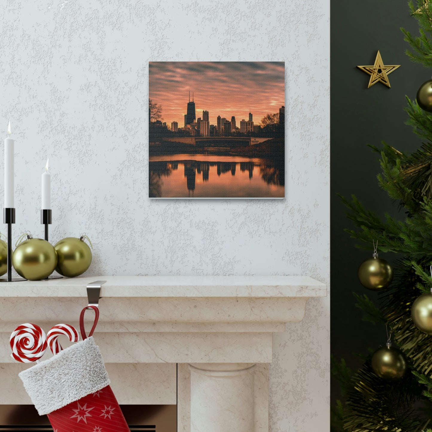 Chicago Sunset Wall Canvas - The Trip Window