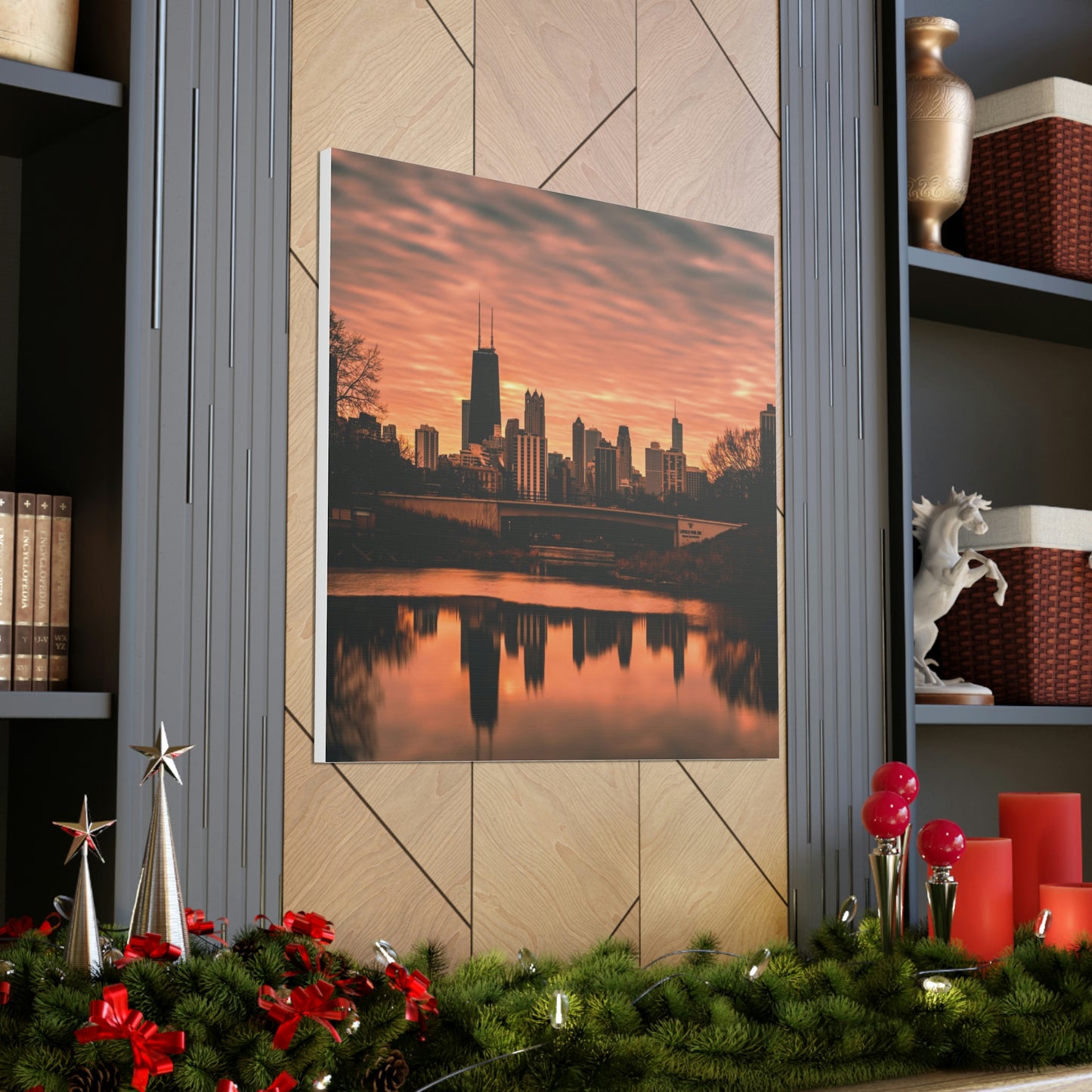 Chicago Sunset Wall Canvas - The Trip Window