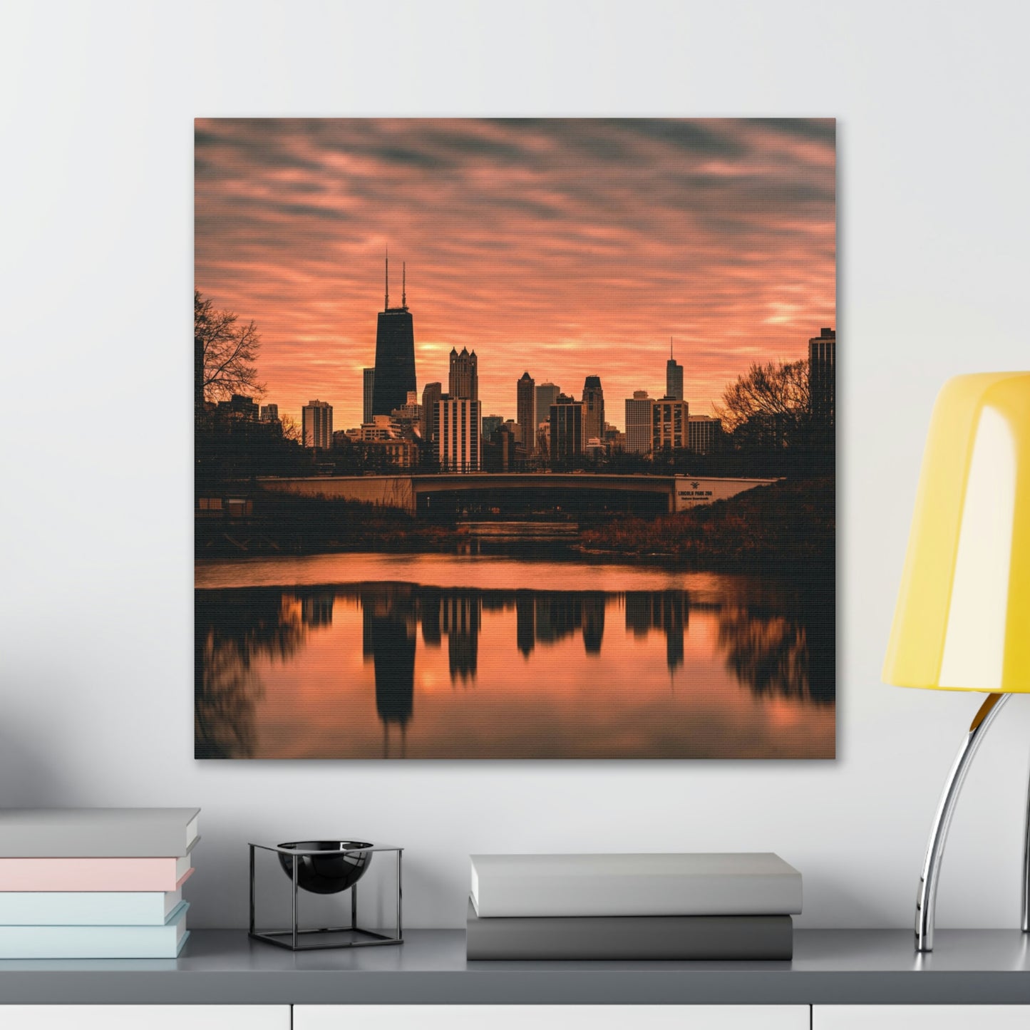 Chicago Sunset Wall Canvas - The Trip Window