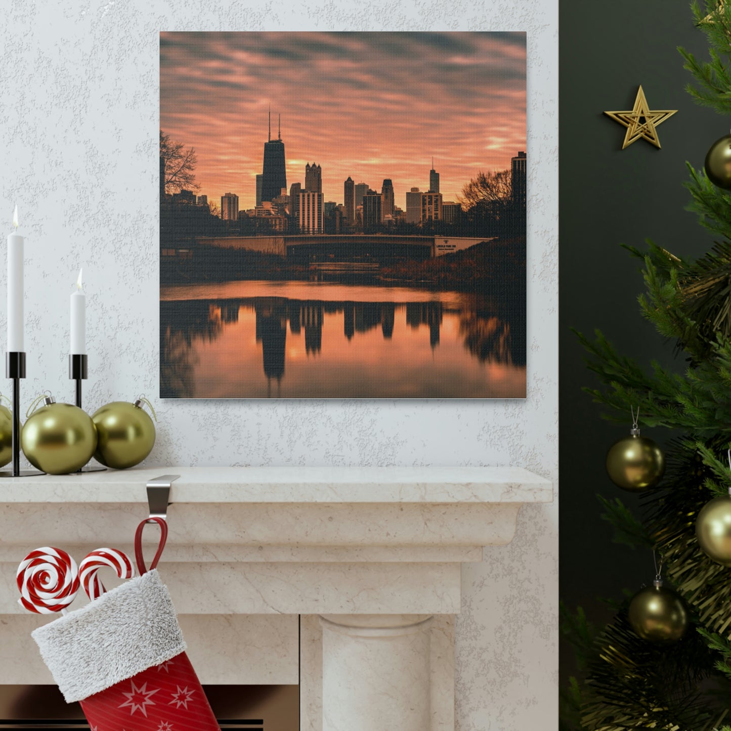 Chicago Sunset Wall Canvas - The Trip Window
