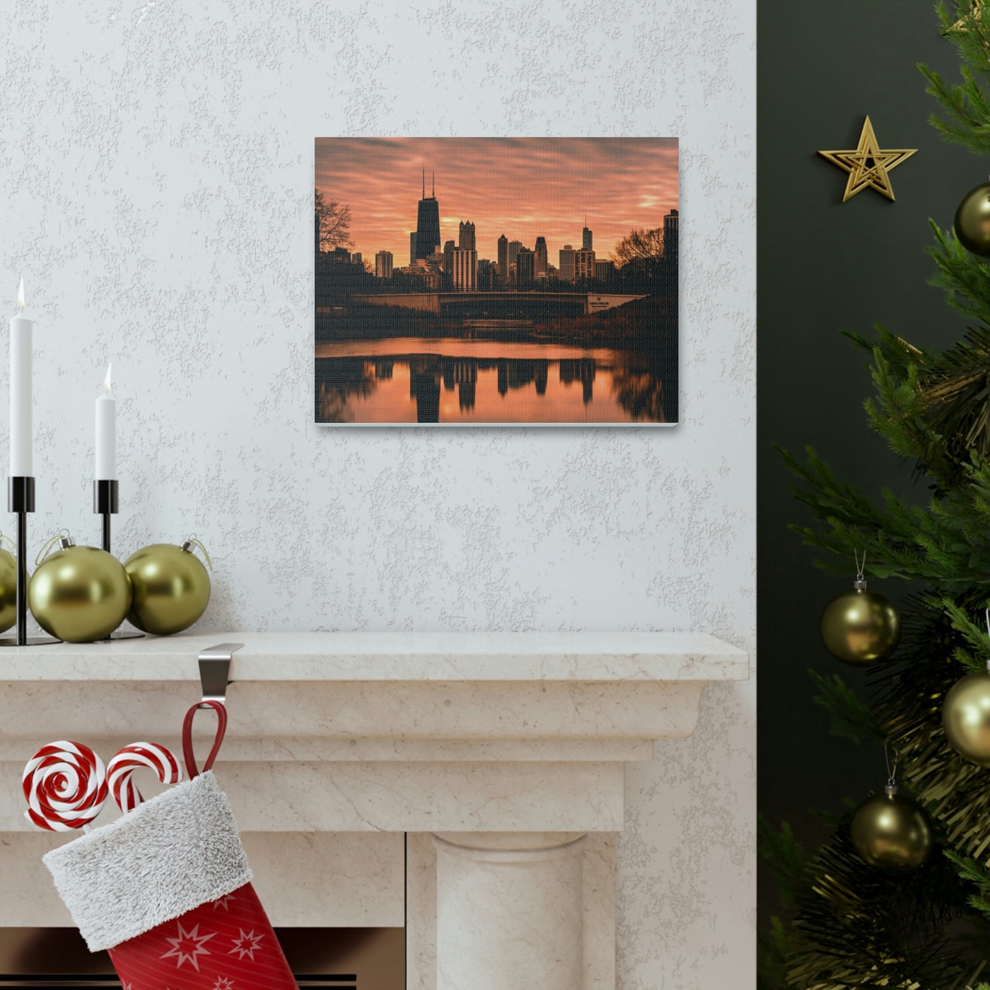 Chicago Sunset Wall Canvas - The Trip Window