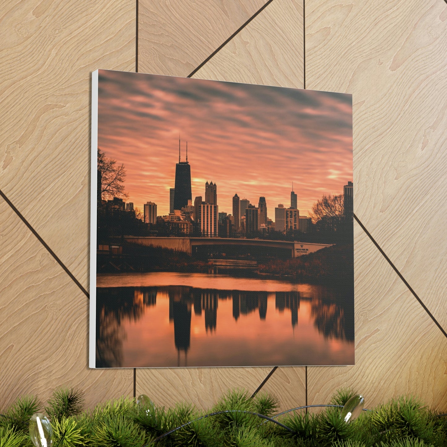 Chicago Sunset Wall Canvas - The Trip Window