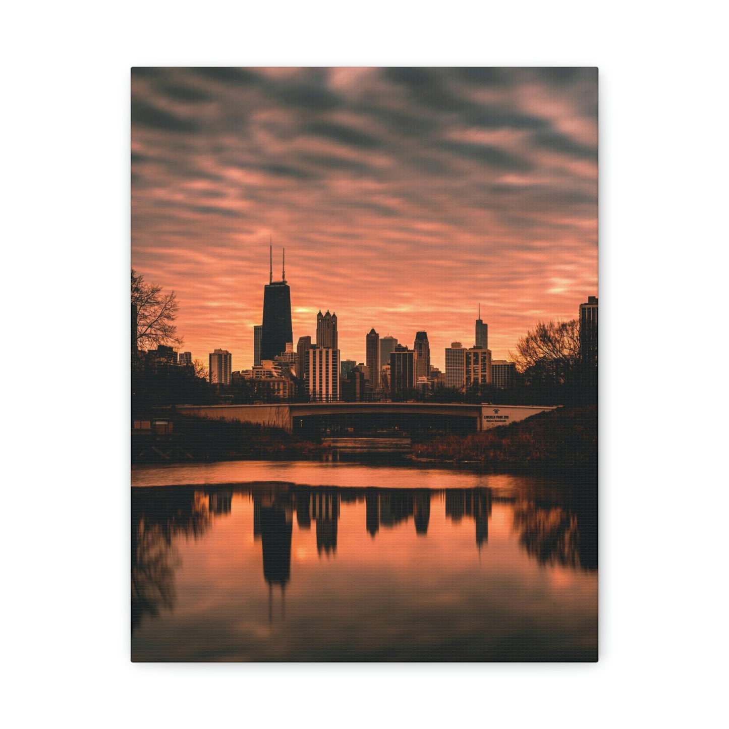 Chicago Sunset Wall Canvas - The Trip Window