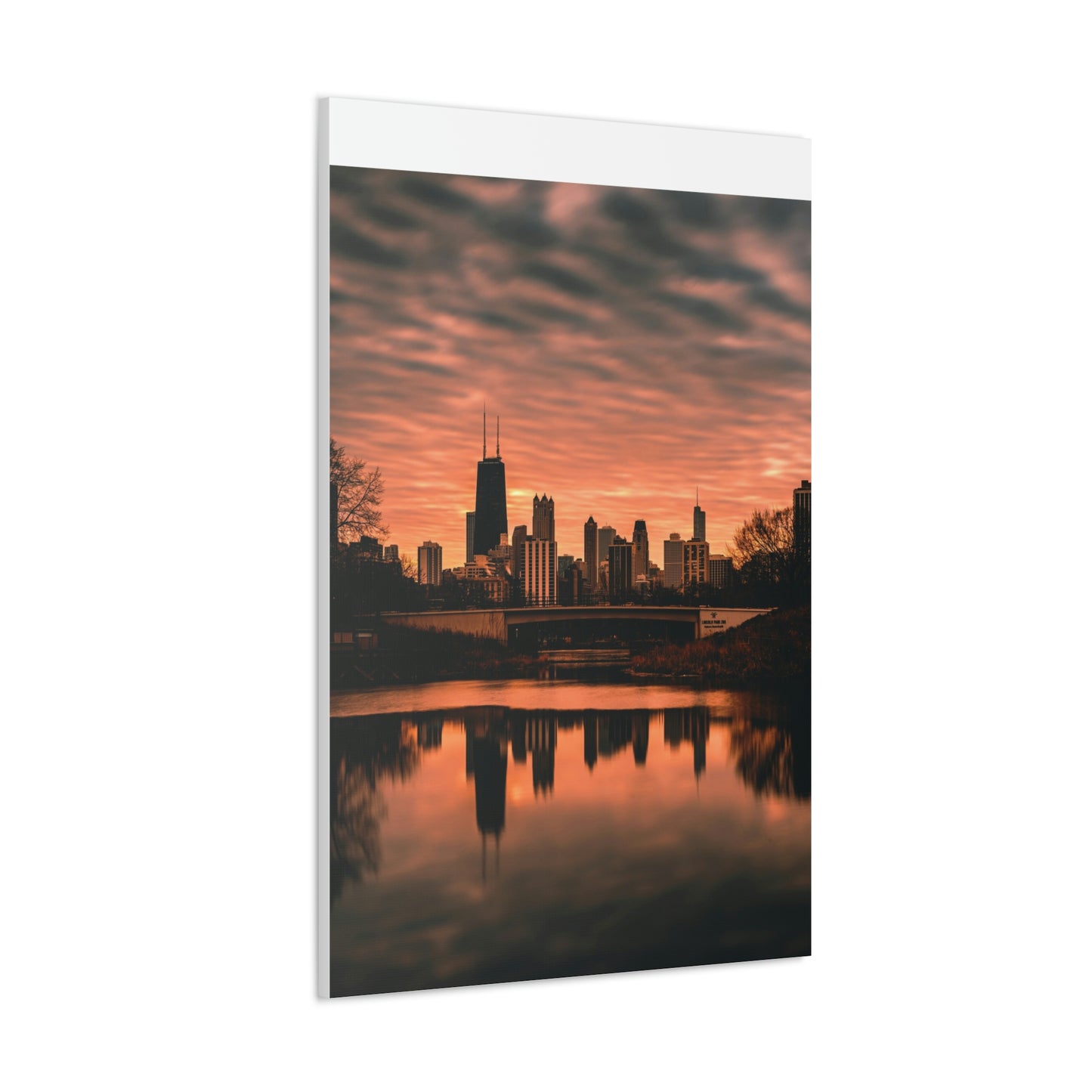 Chicago Sunset Wall Canvas - The Trip Window