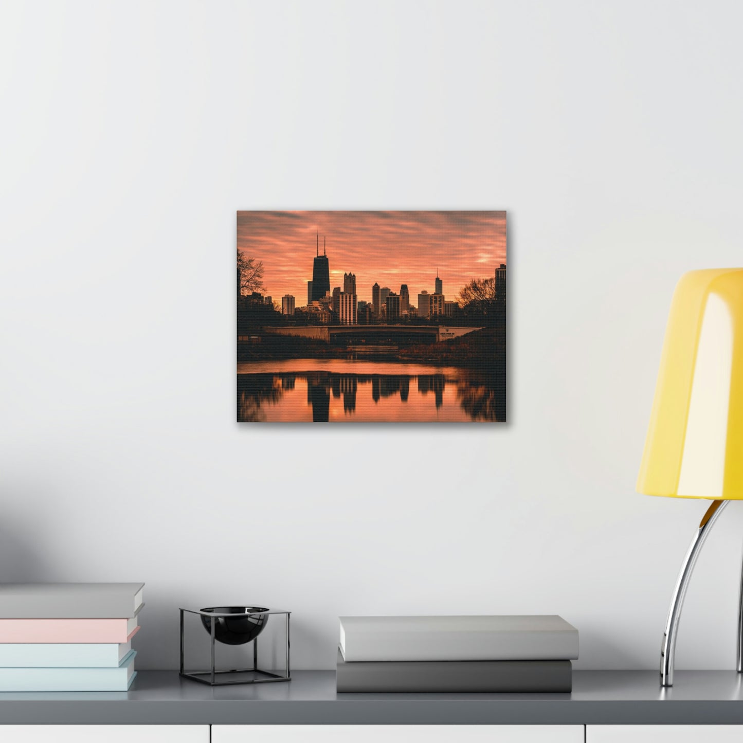 Chicago Sunset Wall Canvas - The Trip Window