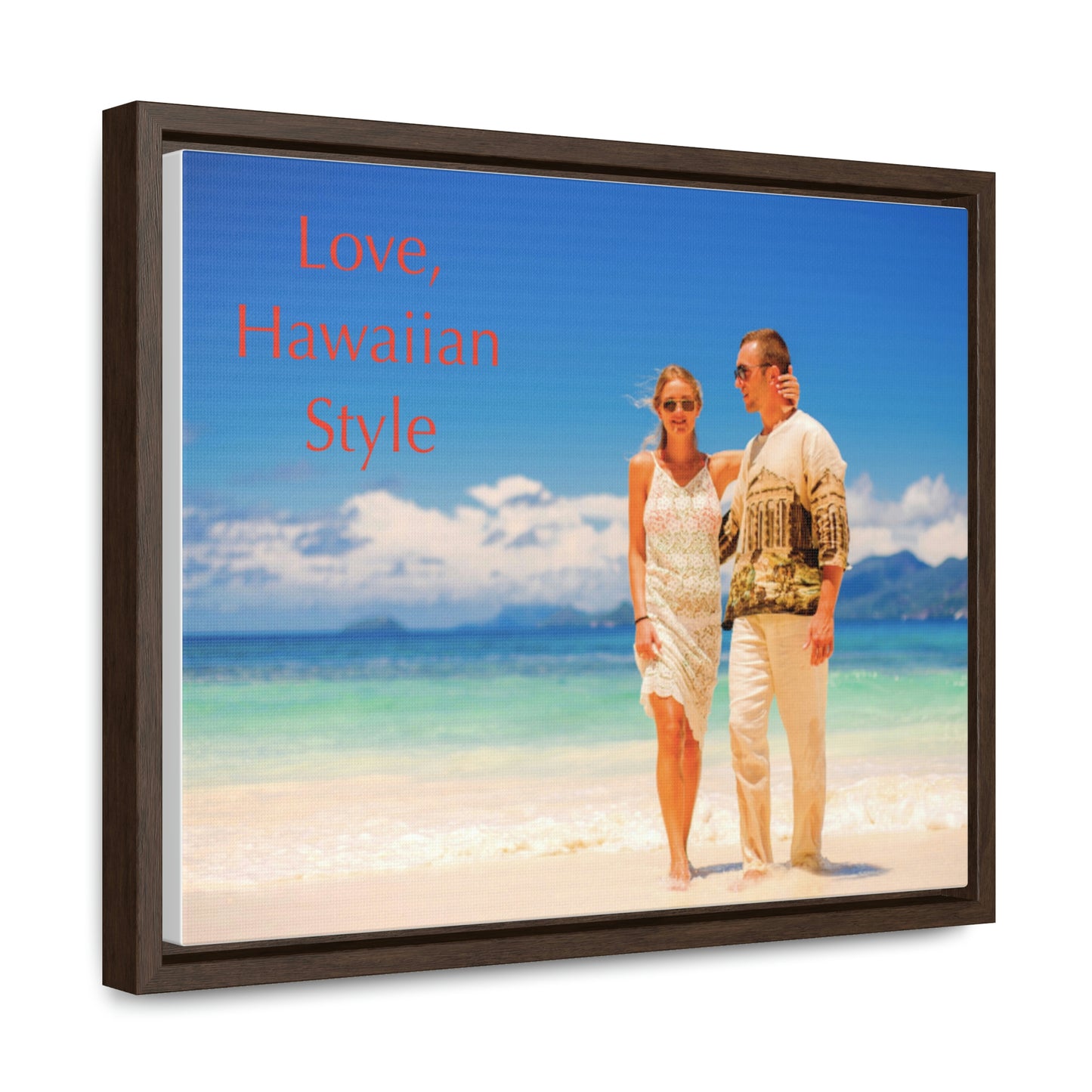 Custom Couple Photo Print Canvas, Framed Photo on Canvas, Multiple Sizes (Horizontal) & Stain Options, Birthday Gift, Valentine's Day Gift