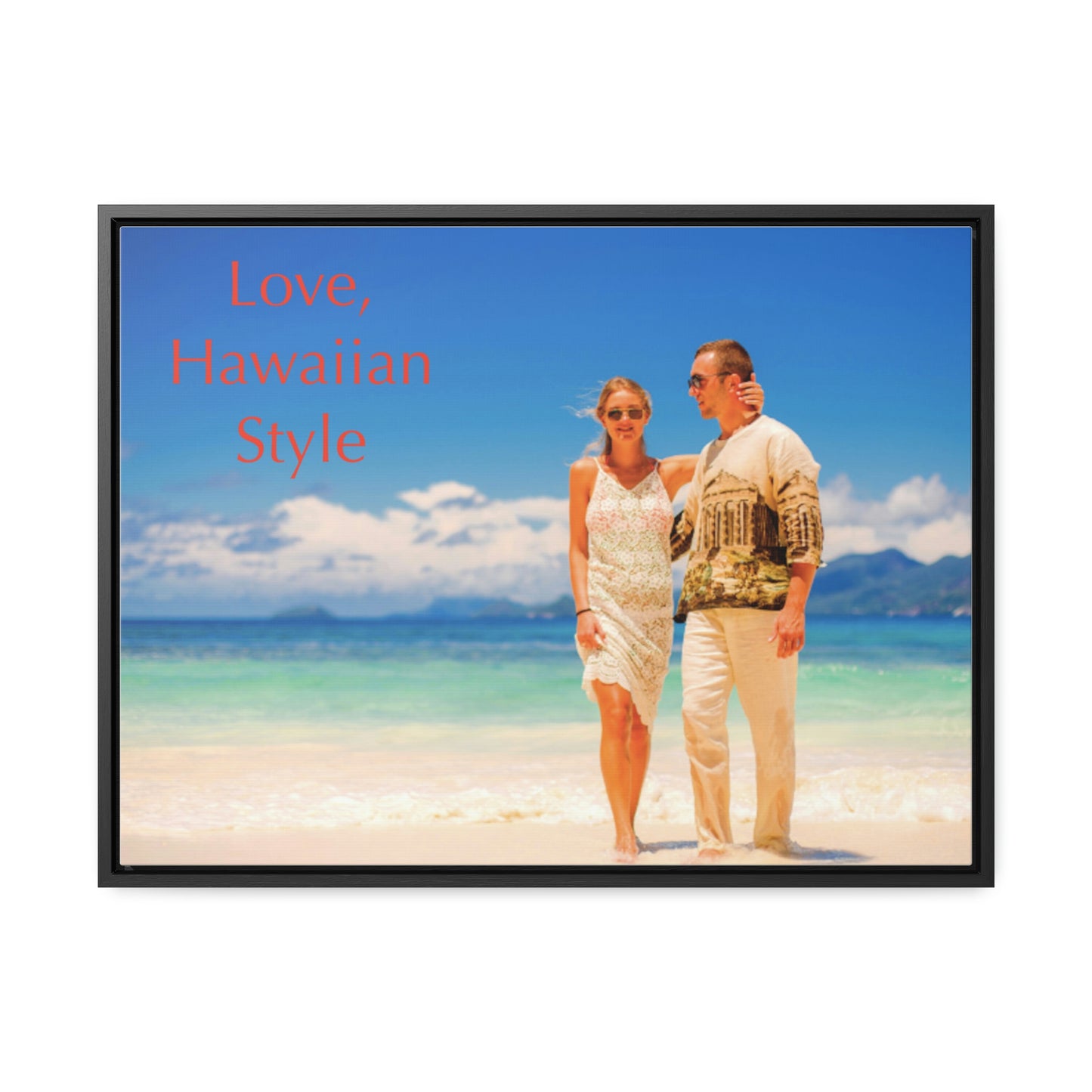 Custom Couple Photo Print Canvas, Framed Photo on Canvas, Multiple Sizes (Horizontal) & Stain Options, Birthday Gift, Valentine's Day Gift
