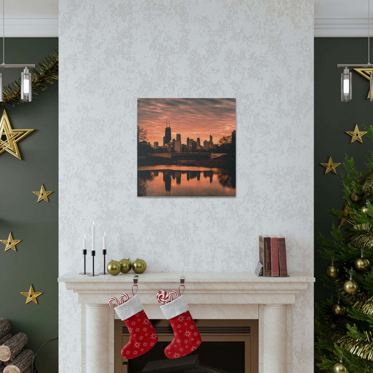 Chicago Sunset Wall Canvas - The Trip Window