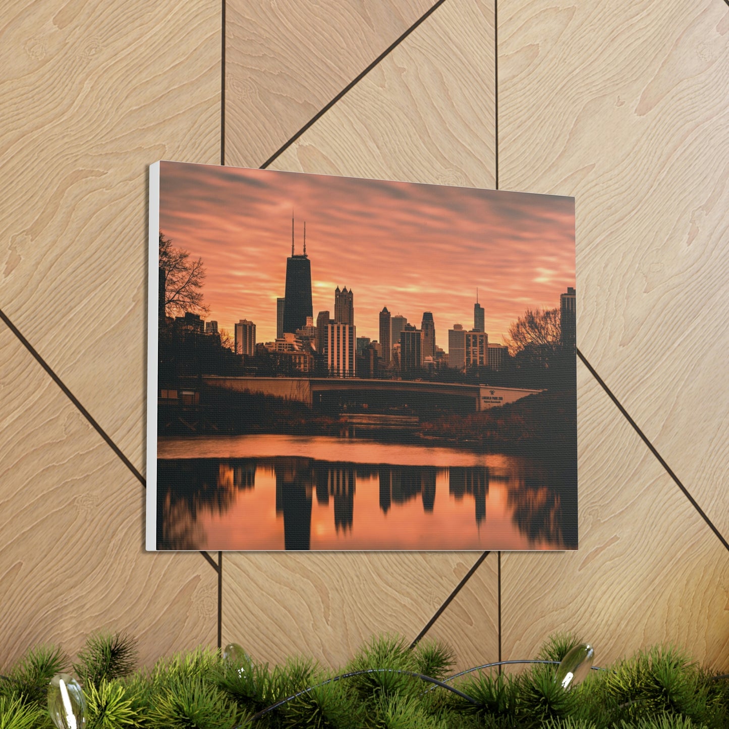 Chicago Sunset Wall Canvas - The Trip Window