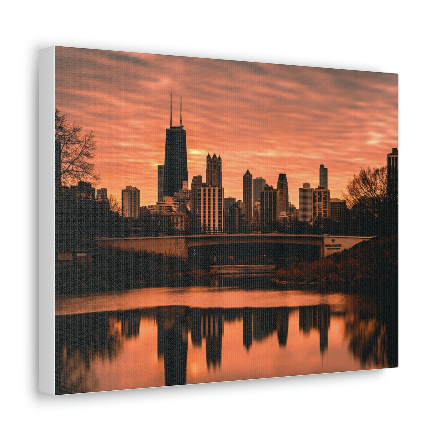 Chicago Sunset Wall Canvas - The Trip Window