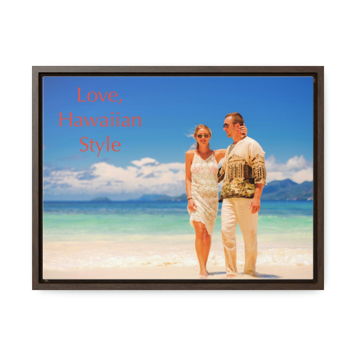 Custom Couple Photo Print Canvas, Framed Photo on Canvas, Multiple Sizes (Horizontal) & Stain Options, Birthday Gift, Valentine's Day Gift