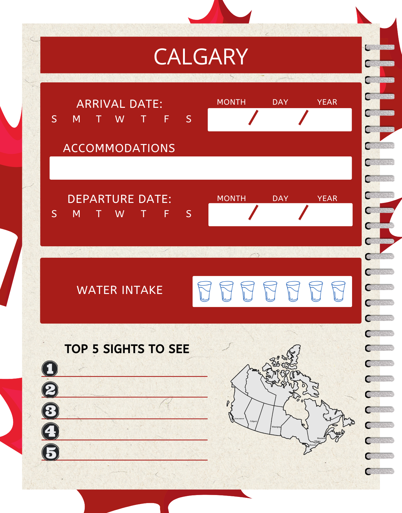 Canada Travel Digital Planner and Journal - Trip Organizer - Travel Journal and Expense Tracker - The Trip Window
