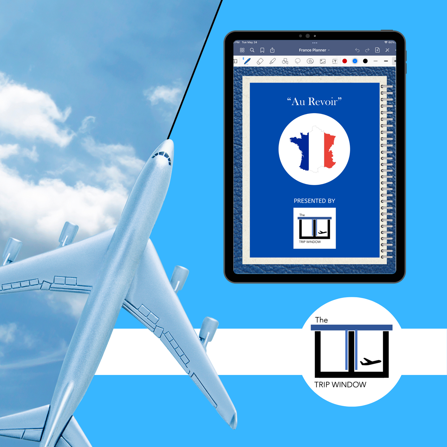 France Travel Digital Planner and Journal - The Trip Window