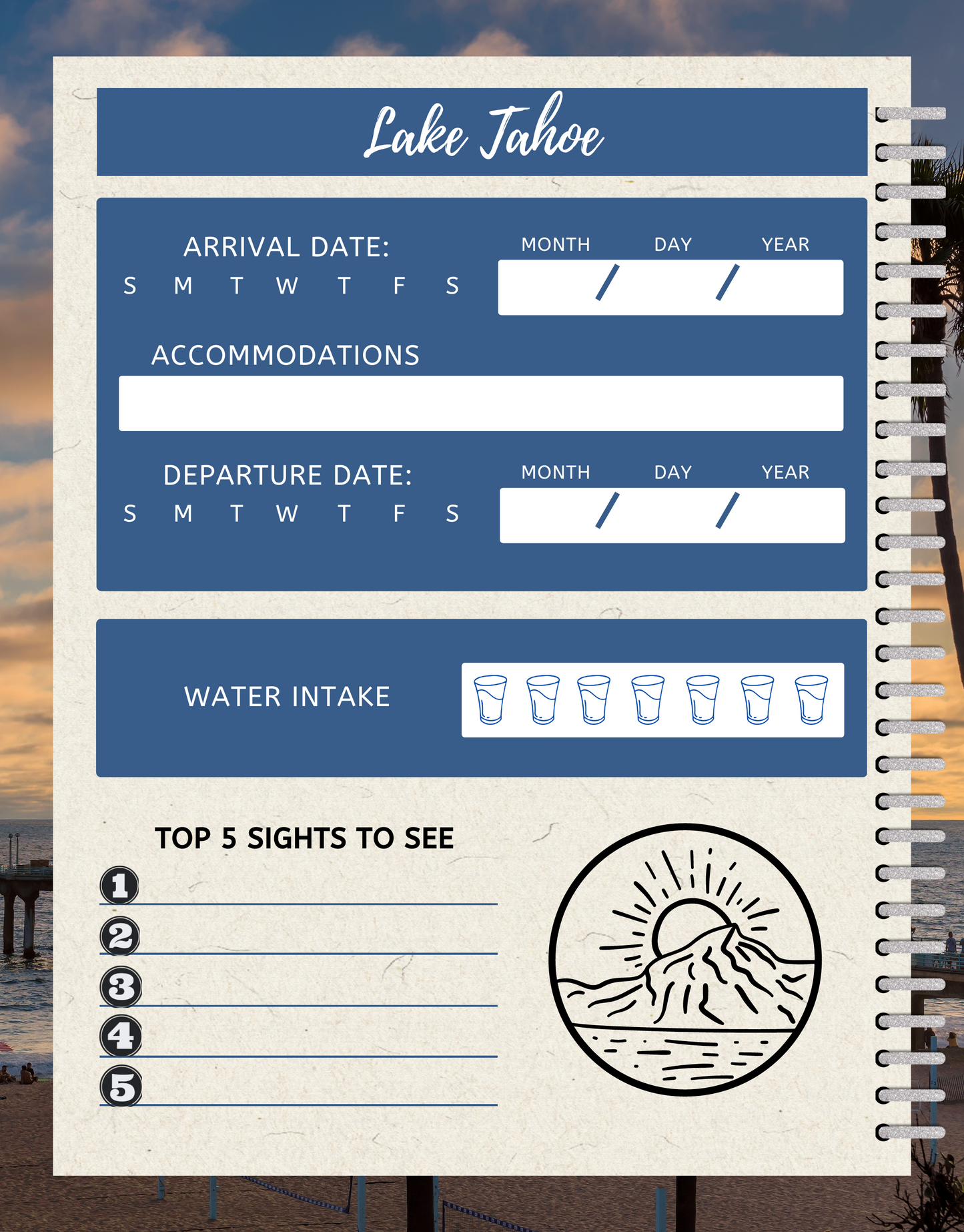 California Travel Digital Planner and Journal - Trip Organizer - Travel Journal and Expense Tracker - The Trip Window