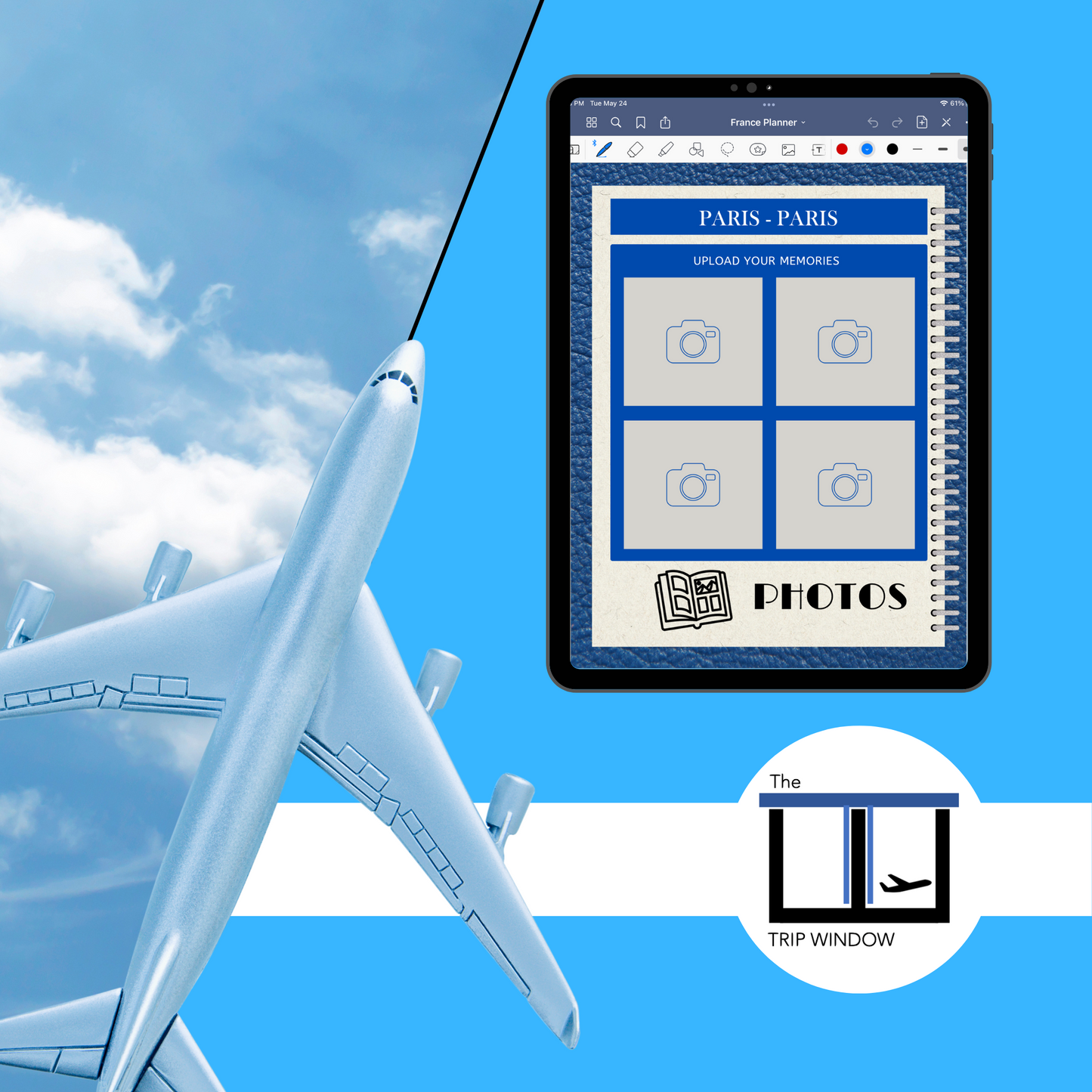 France Travel Digital Planner and Journal - The Trip Window