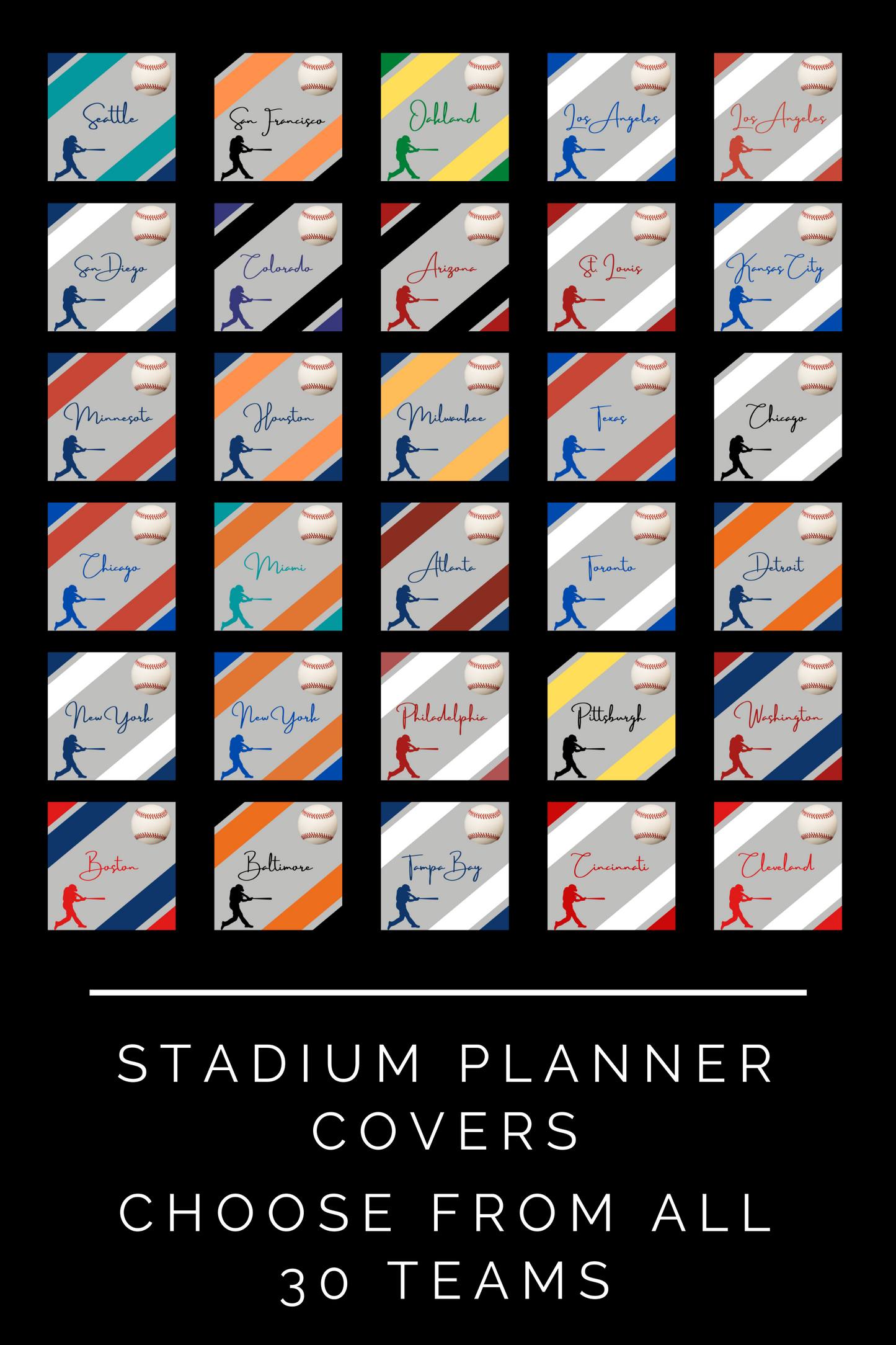 Baseball Stadium Bucket List Map, Trip Journal, Digital Planner and Game Journal