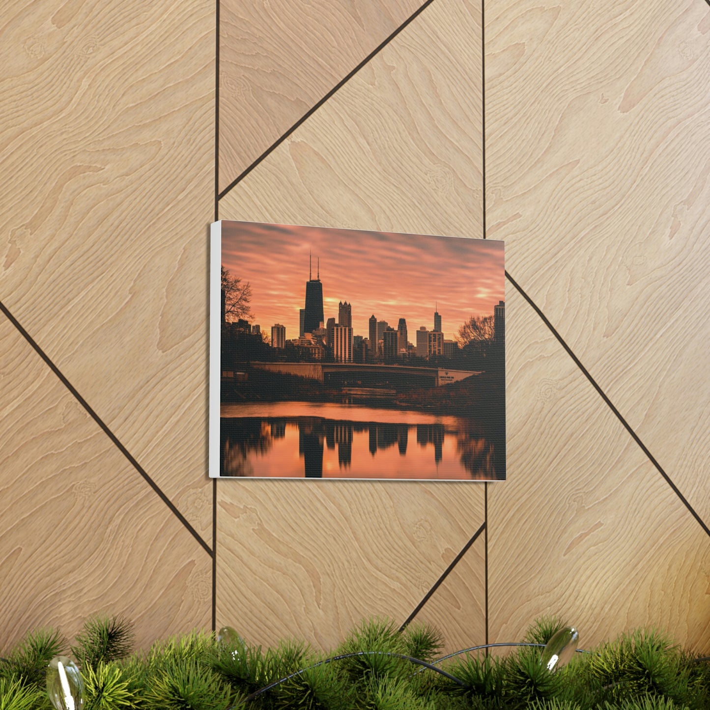 Chicago Sunset Wall Canvas - The Trip Window
