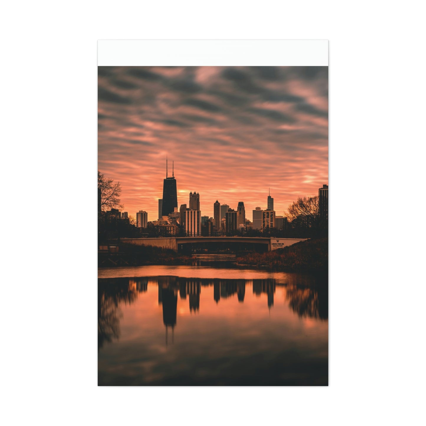 Chicago Sunset Wall Canvas - The Trip Window