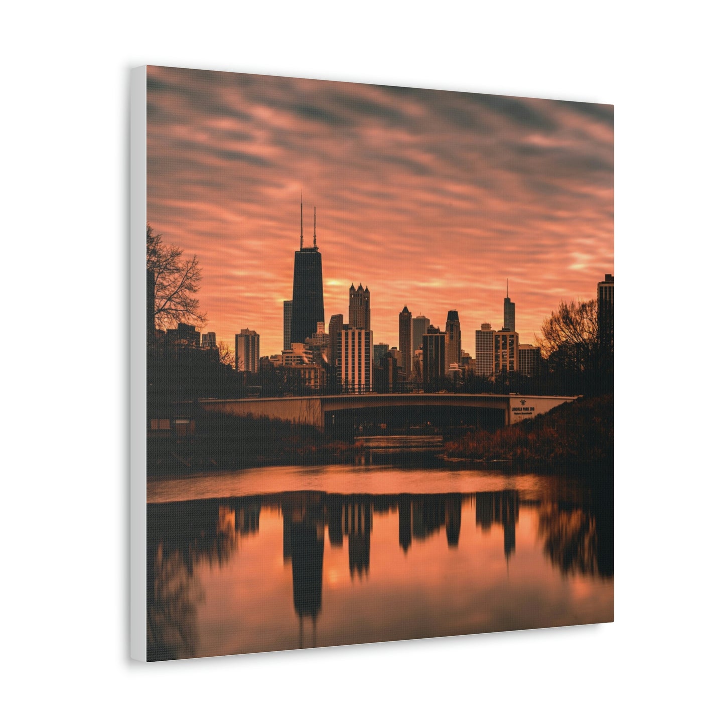 Chicago Sunset Wall Canvas - The Trip Window