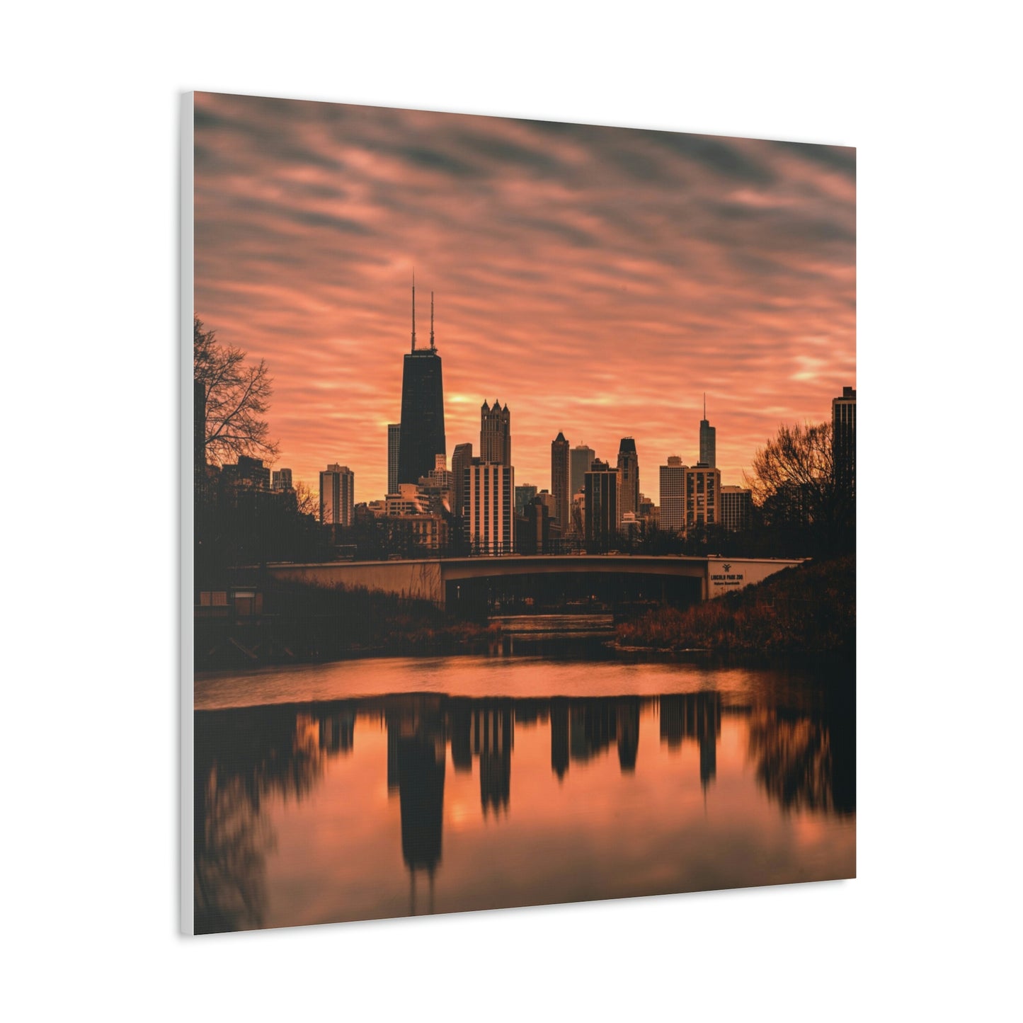 Chicago Sunset Wall Canvas - The Trip Window