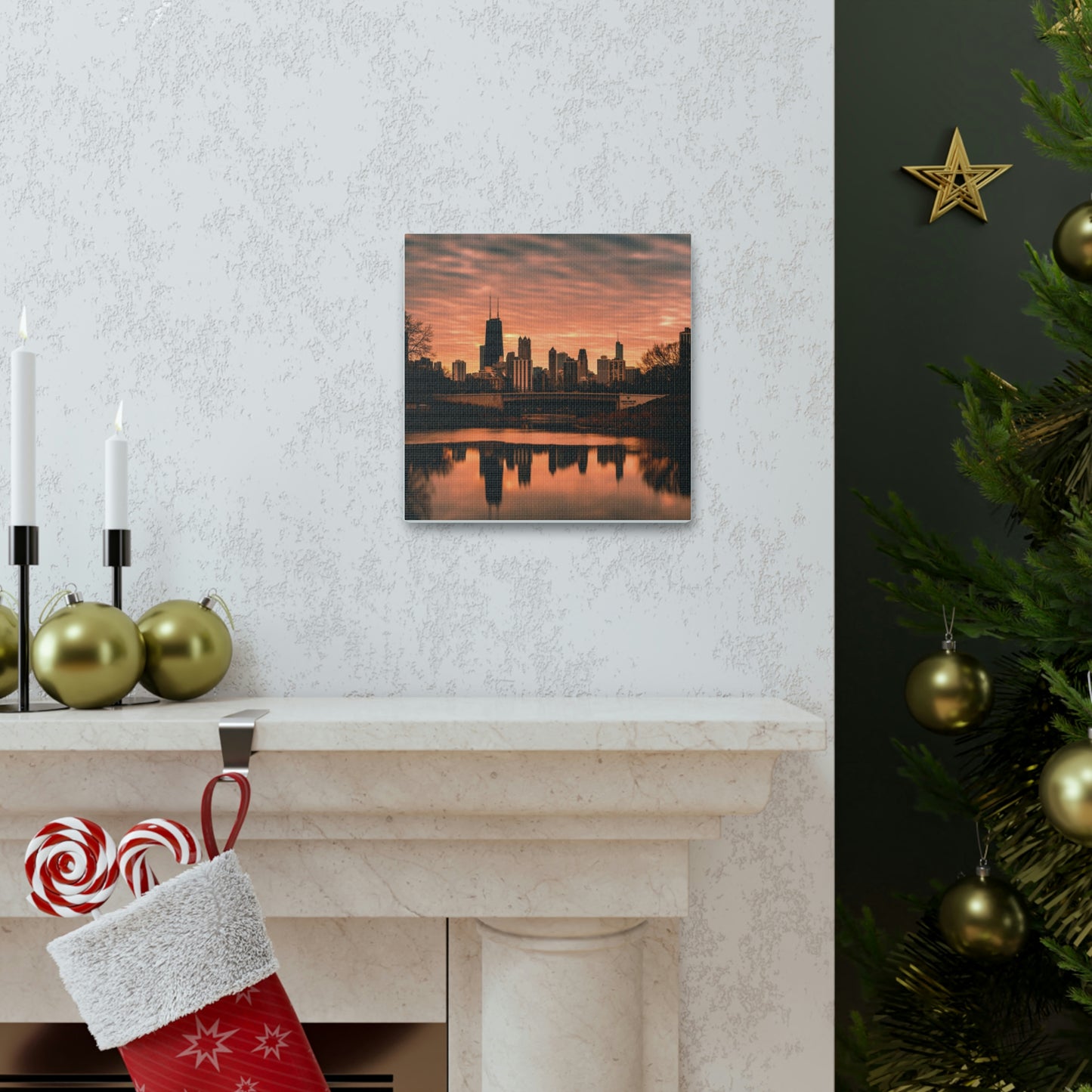 Chicago Sunset Wall Canvas - The Trip Window