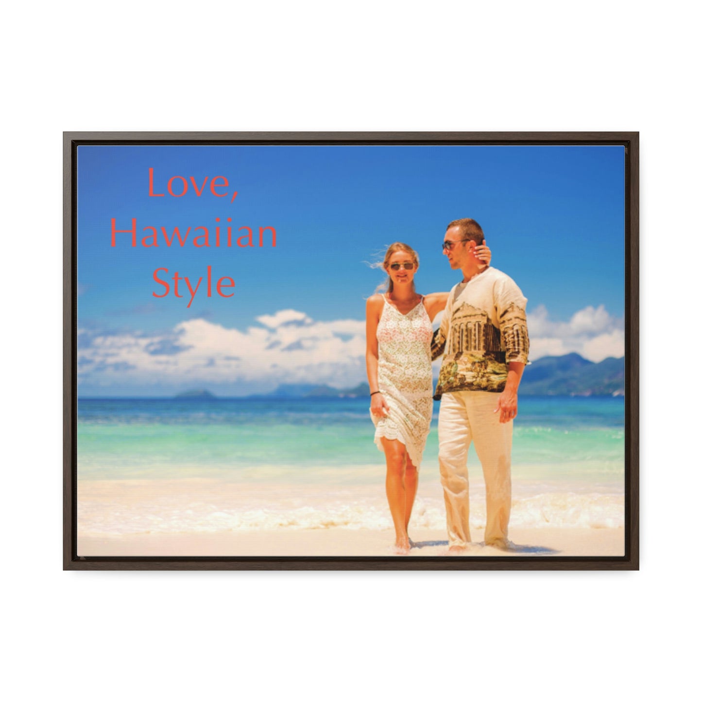 Custom Couple Photo Print Canvas, Framed Photo on Canvas, Multiple Sizes (Horizontal) & Stain Options, Birthday Gift, Valentine's Day Gift