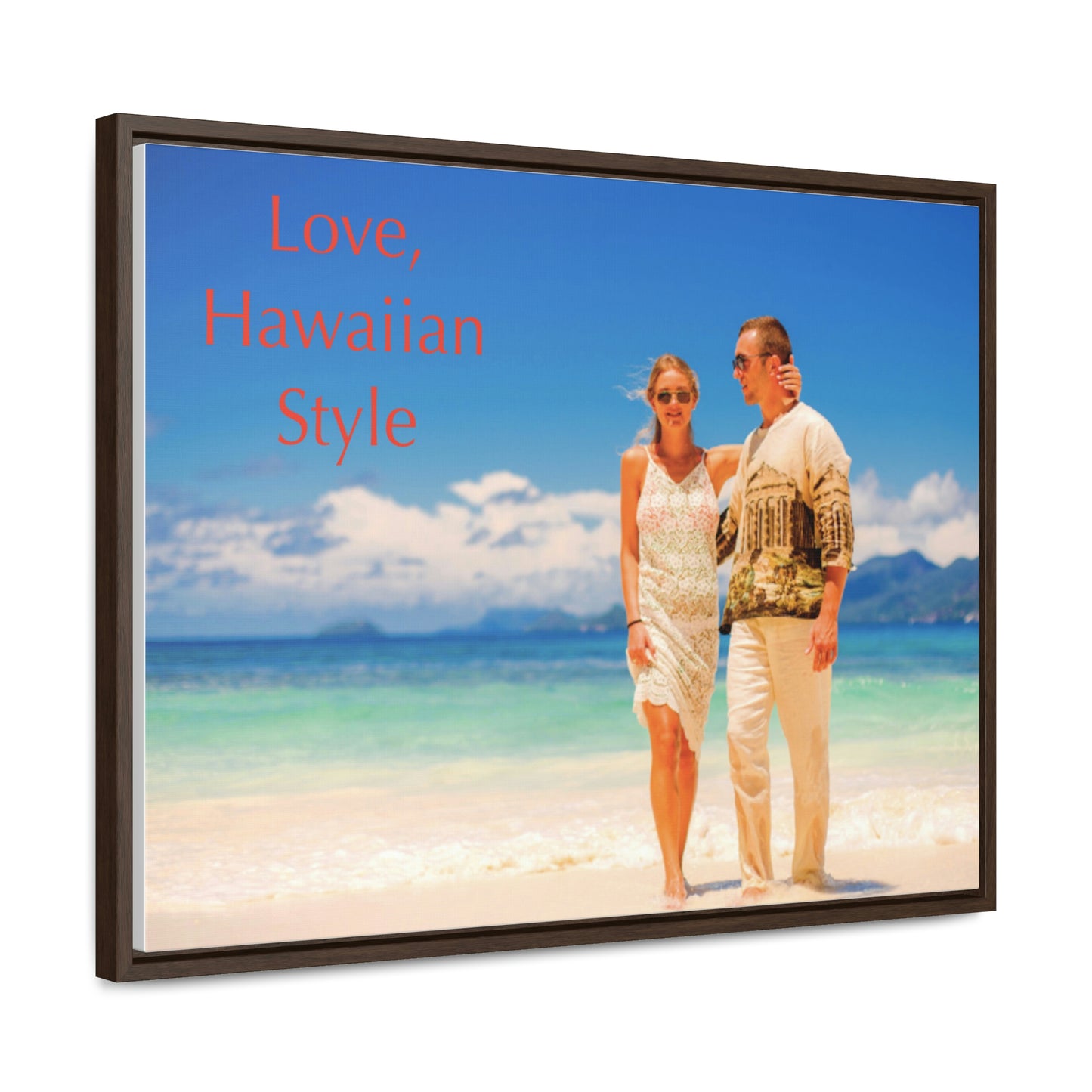 Custom Couple Photo Print Canvas, Framed Photo on Canvas, Multiple Sizes (Horizontal) & Stain Options, Birthday Gift, Valentine's Day Gift
