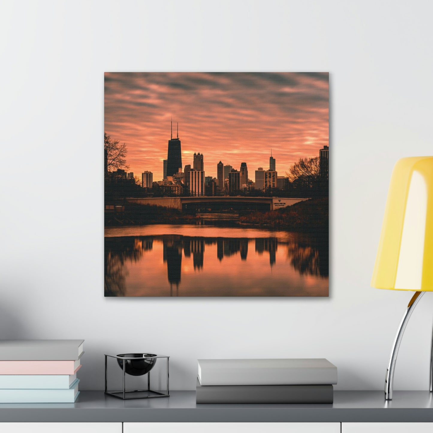 Chicago Sunset Wall Canvas - The Trip Window
