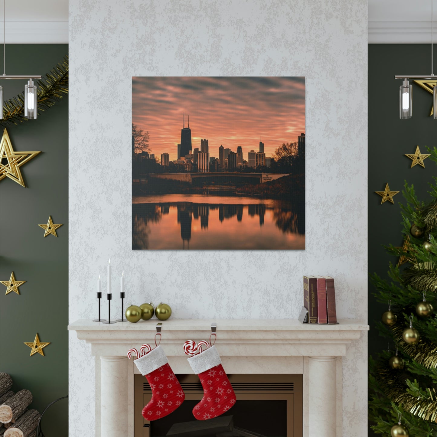 Chicago Sunset Wall Canvas - The Trip Window