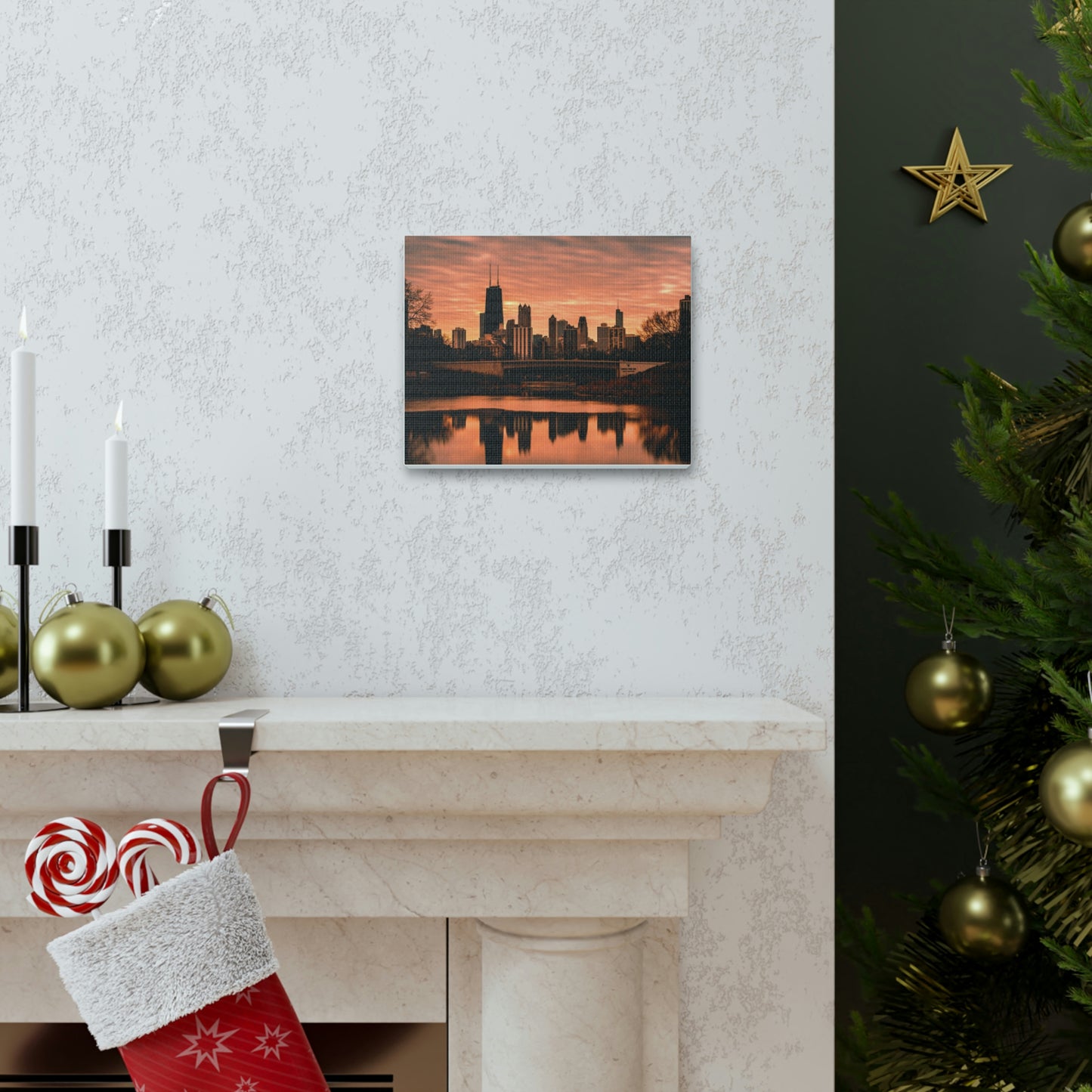 Chicago Sunset Wall Canvas - The Trip Window