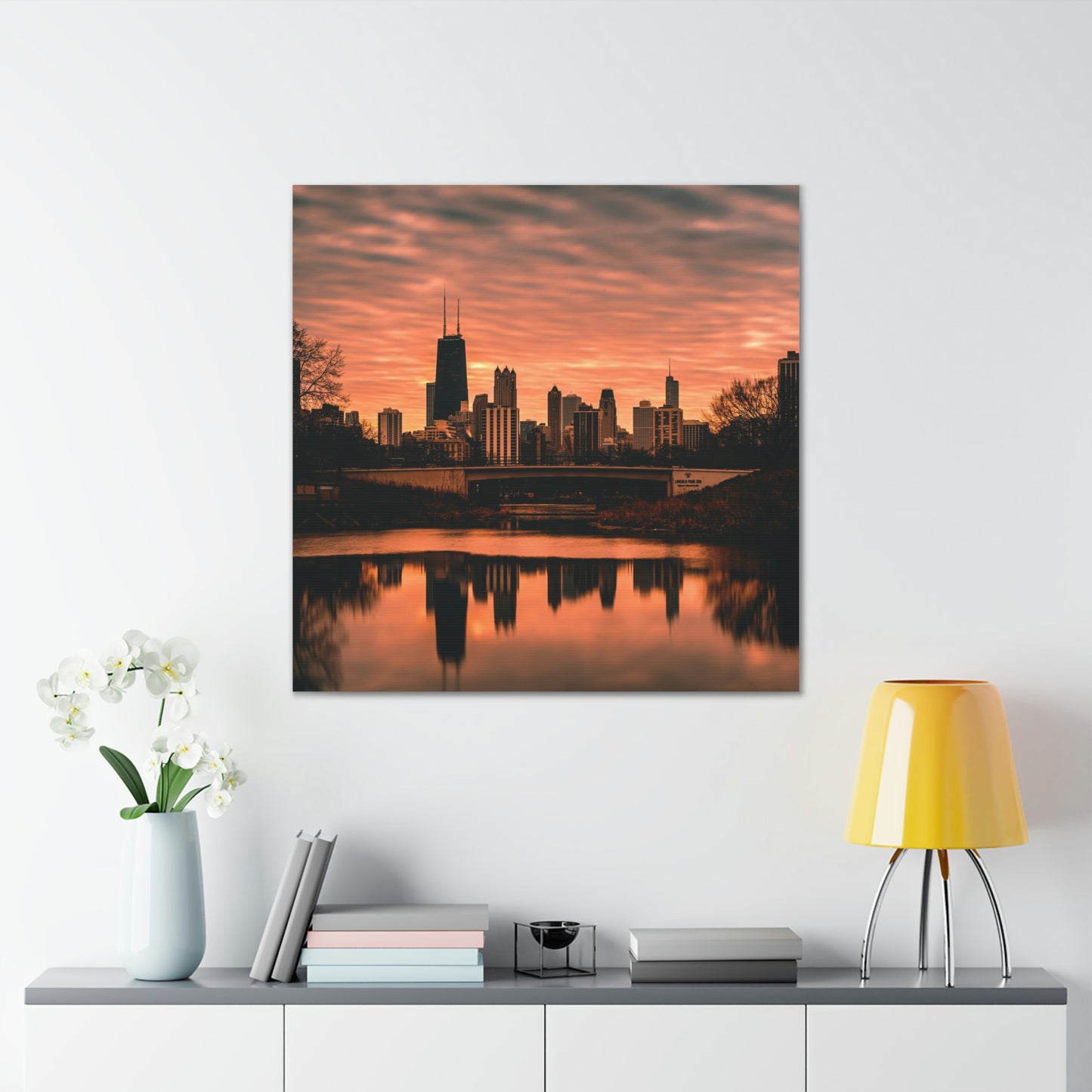 Chicago Sunset Wall Canvas - The Trip Window