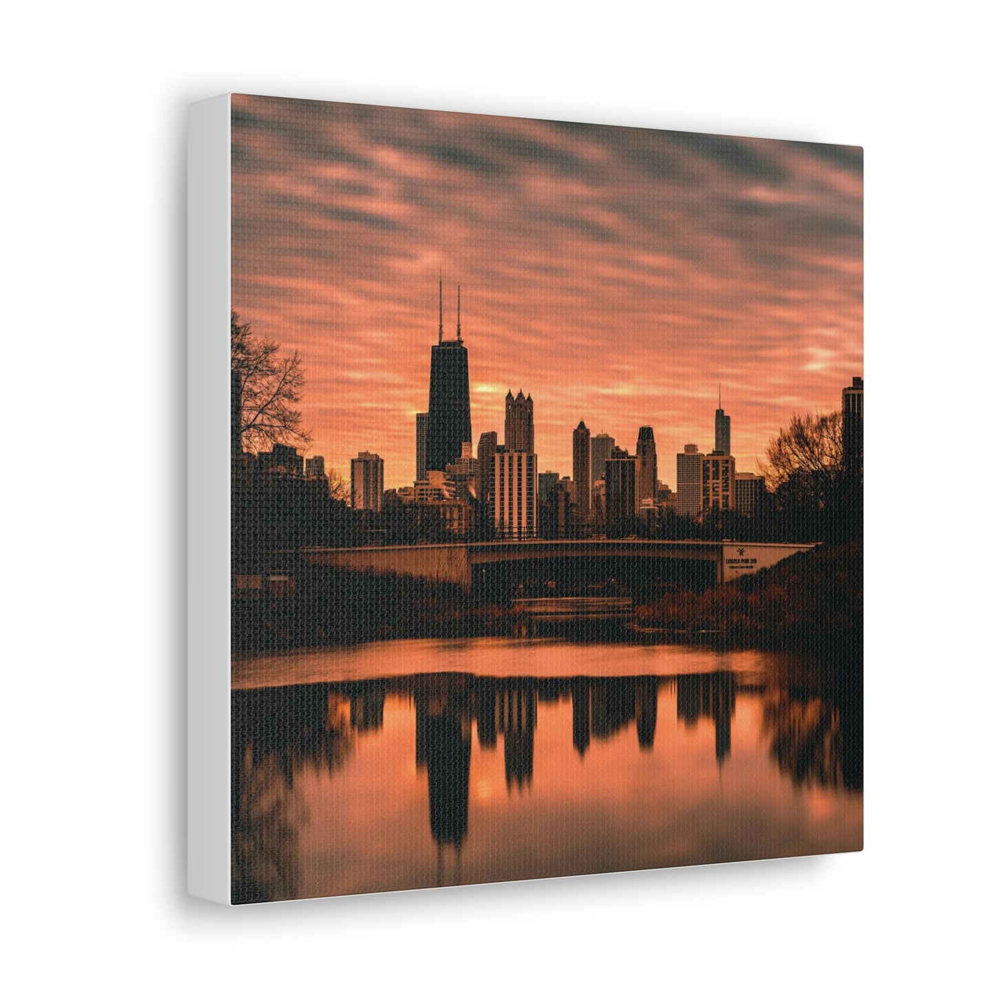 Chicago Sunset Wall Canvas - The Trip Window