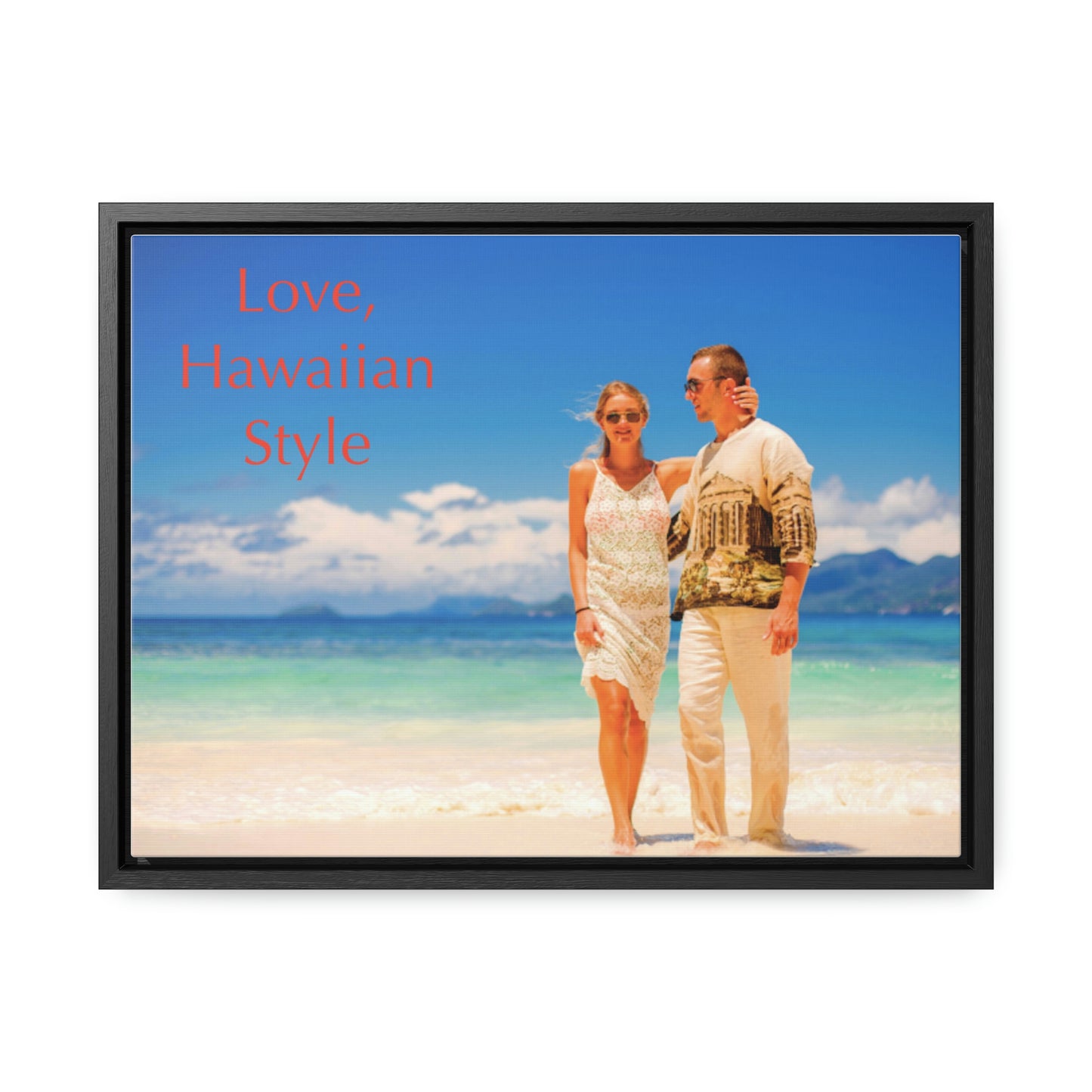 Custom Couple Photo Print Canvas, Framed Photo on Canvas, Multiple Sizes (Horizontal) & Stain Options, Birthday Gift, Valentine's Day Gift